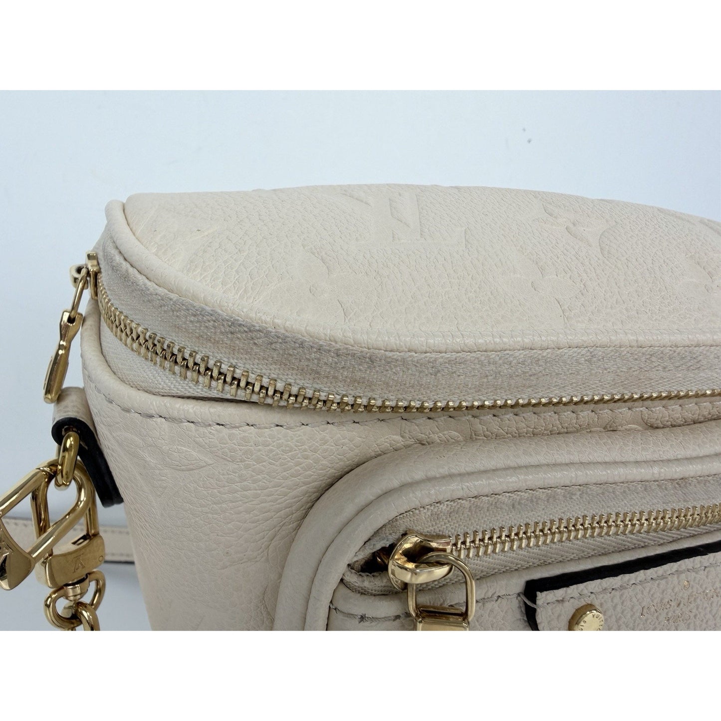 Louis Vuitton Mini Bumbag in Cream Embossed Monogram Empreinte Leather NFC U1