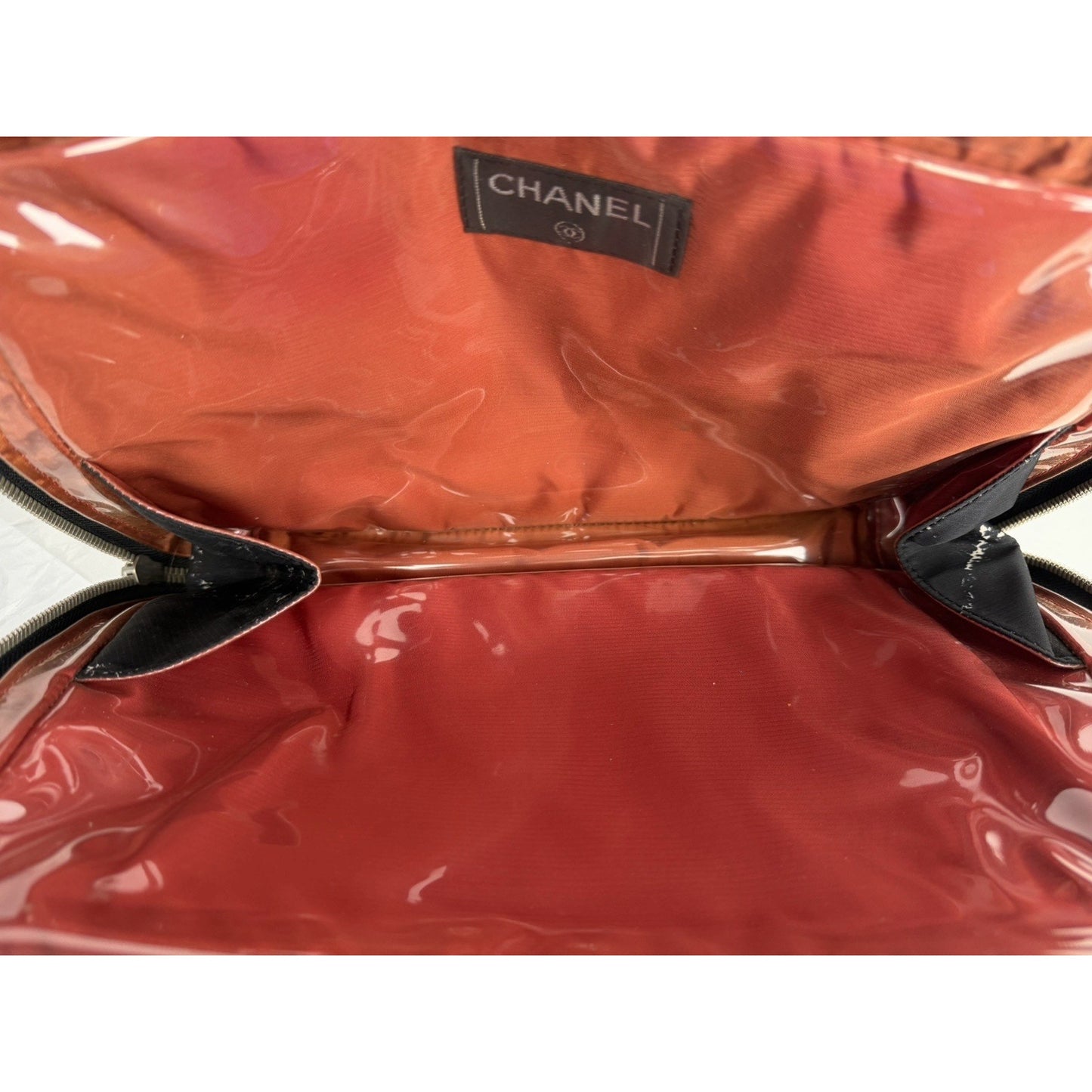 Chanel Travel Ligne Boston Vintage Duffle Bag in Black Printed Nylon 2000-2002 S