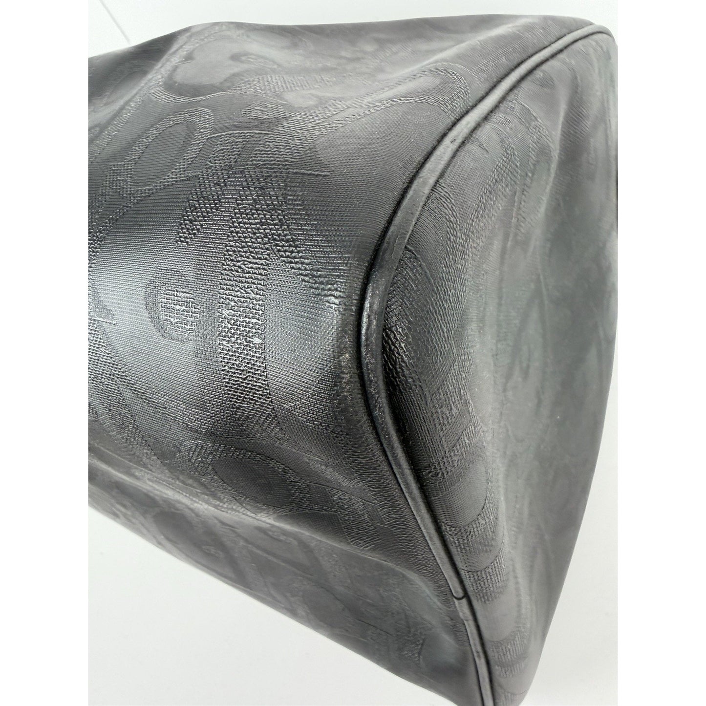 Christian Dior Trotter Boston Travel Duffel Bag Vintage in Black Leather S