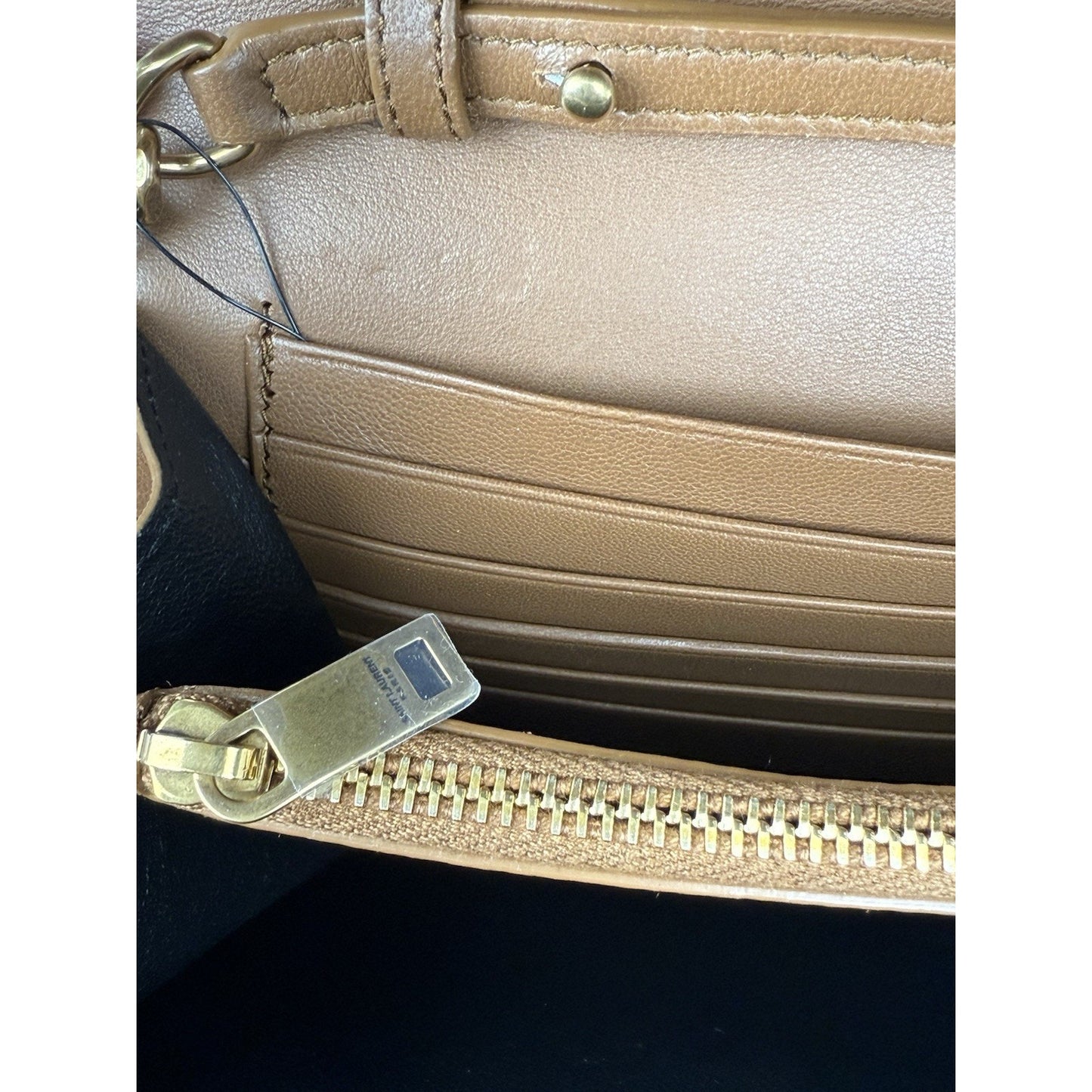 Saint Laurent Cassandre Quiltted Chain Strap Crossbody Women's Bag Brown