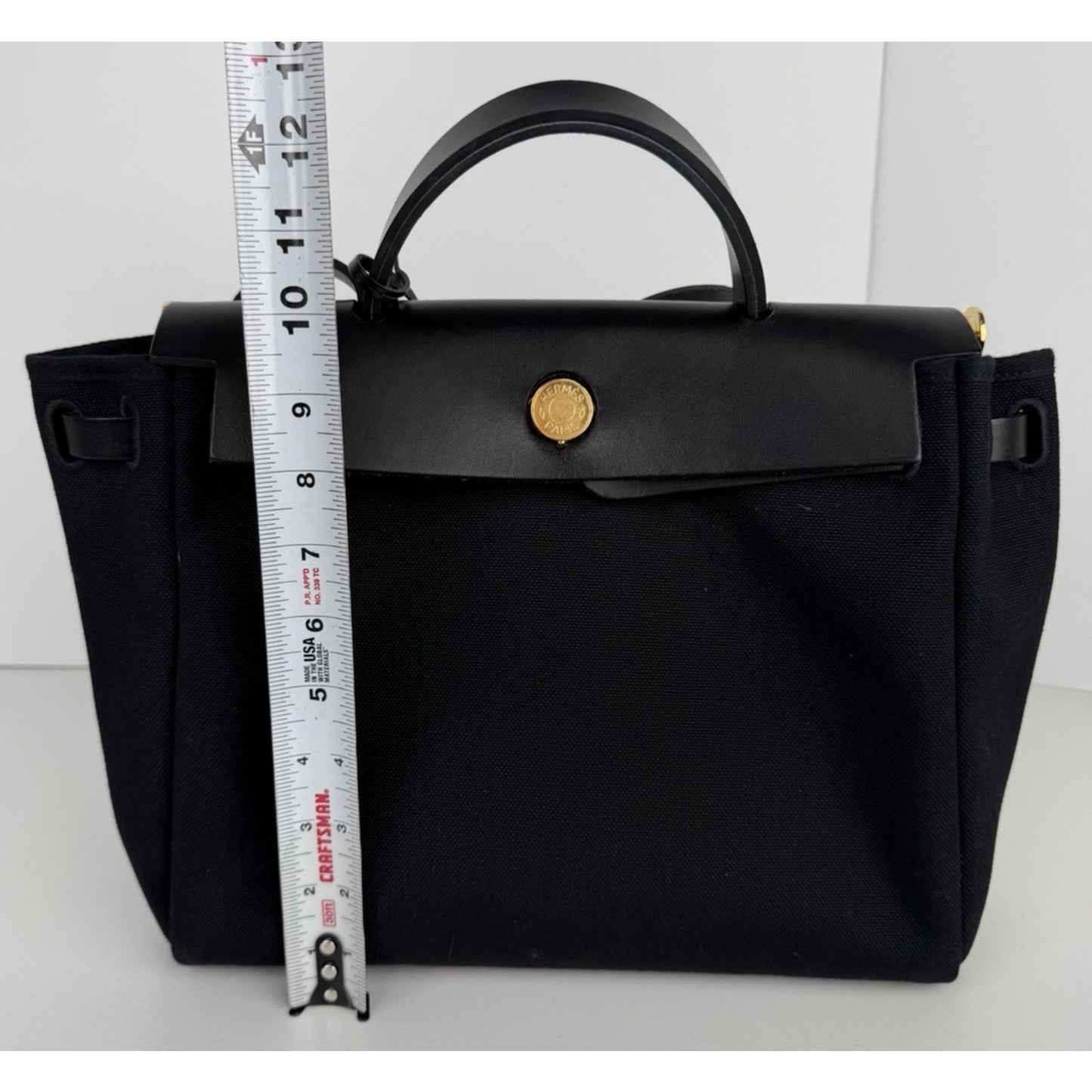 Hermes Herbag Zip 31 Bag Black Military Toile with Vache Hunter Leather 2025 D2