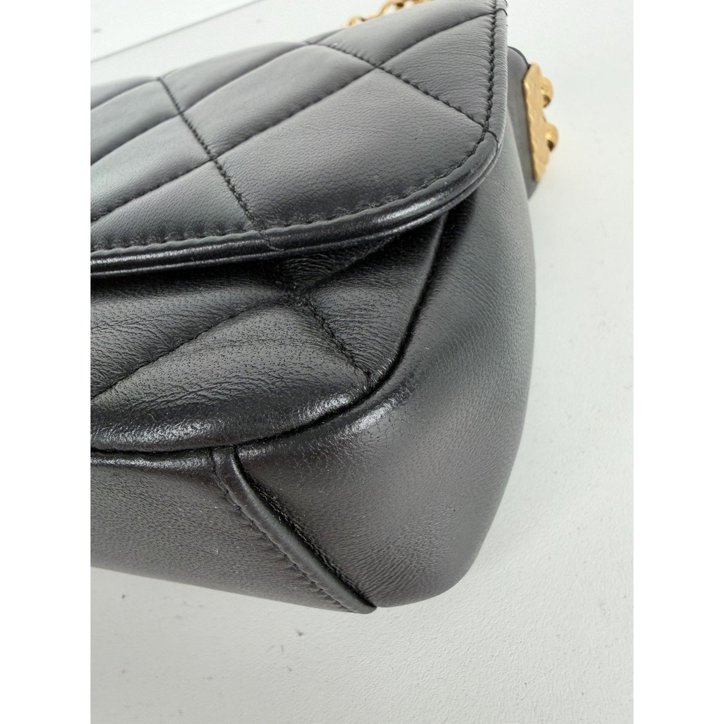 Chanel CC Coin Chain Flap Bag Small in Black Quilted Lambskin Leather 2020 F1