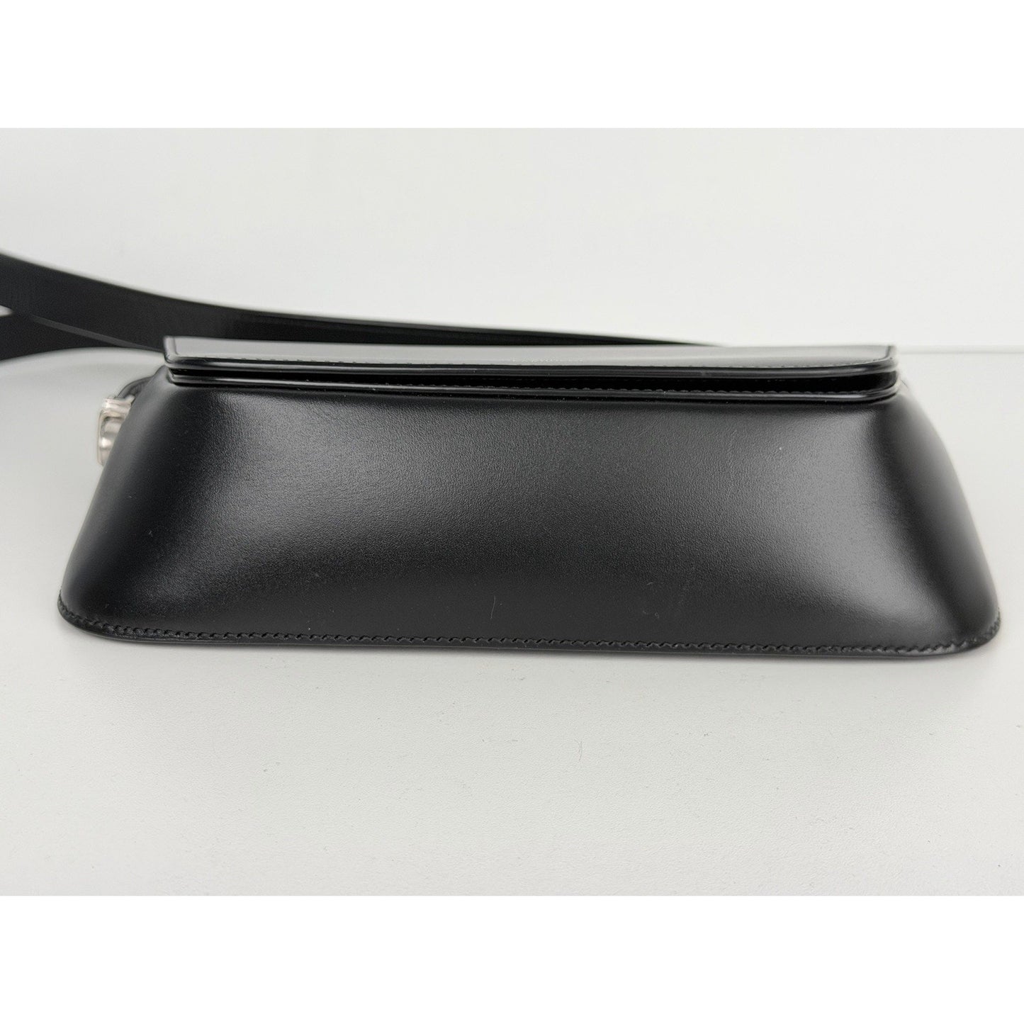 Saint Laurent Small Shoulder Bag in Black Calfskin Leather Foldover Flap Top S11