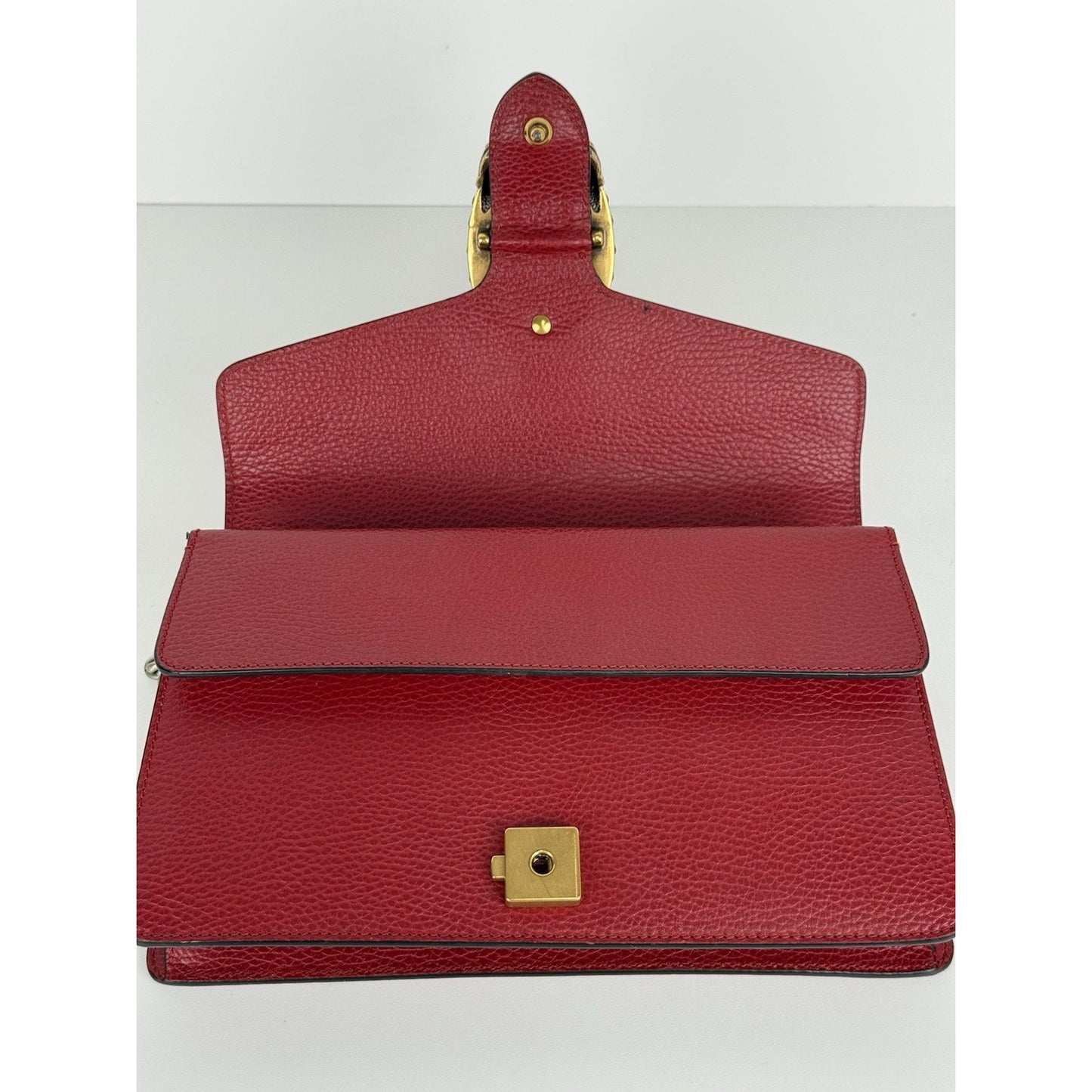 Gucci Dionysus Small Chain Strap Women's Shoulder Bag in Red Leather