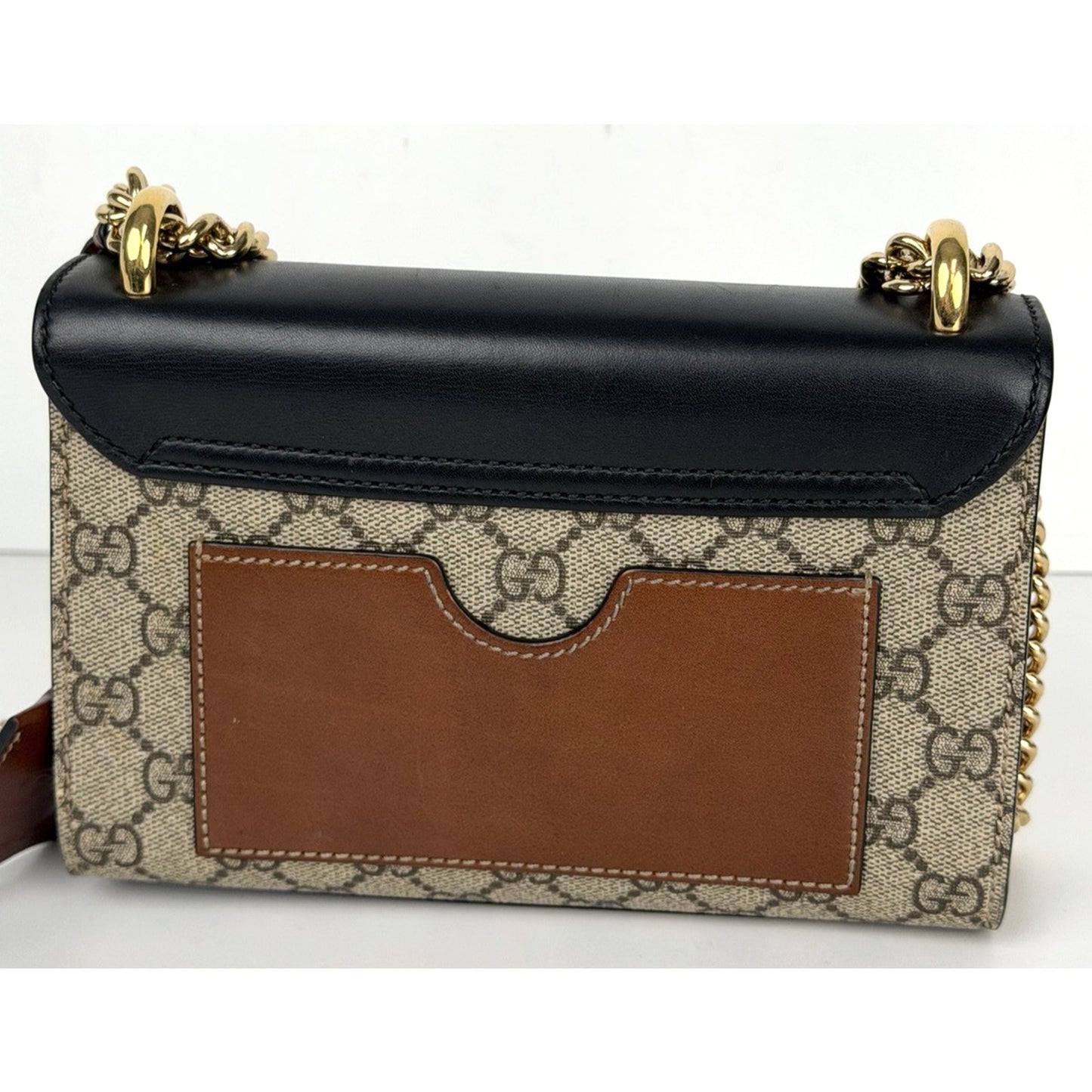 Gucci Padlock Small Shoulder Bag GG Supreme Beige/Black Canvas and Leather S07