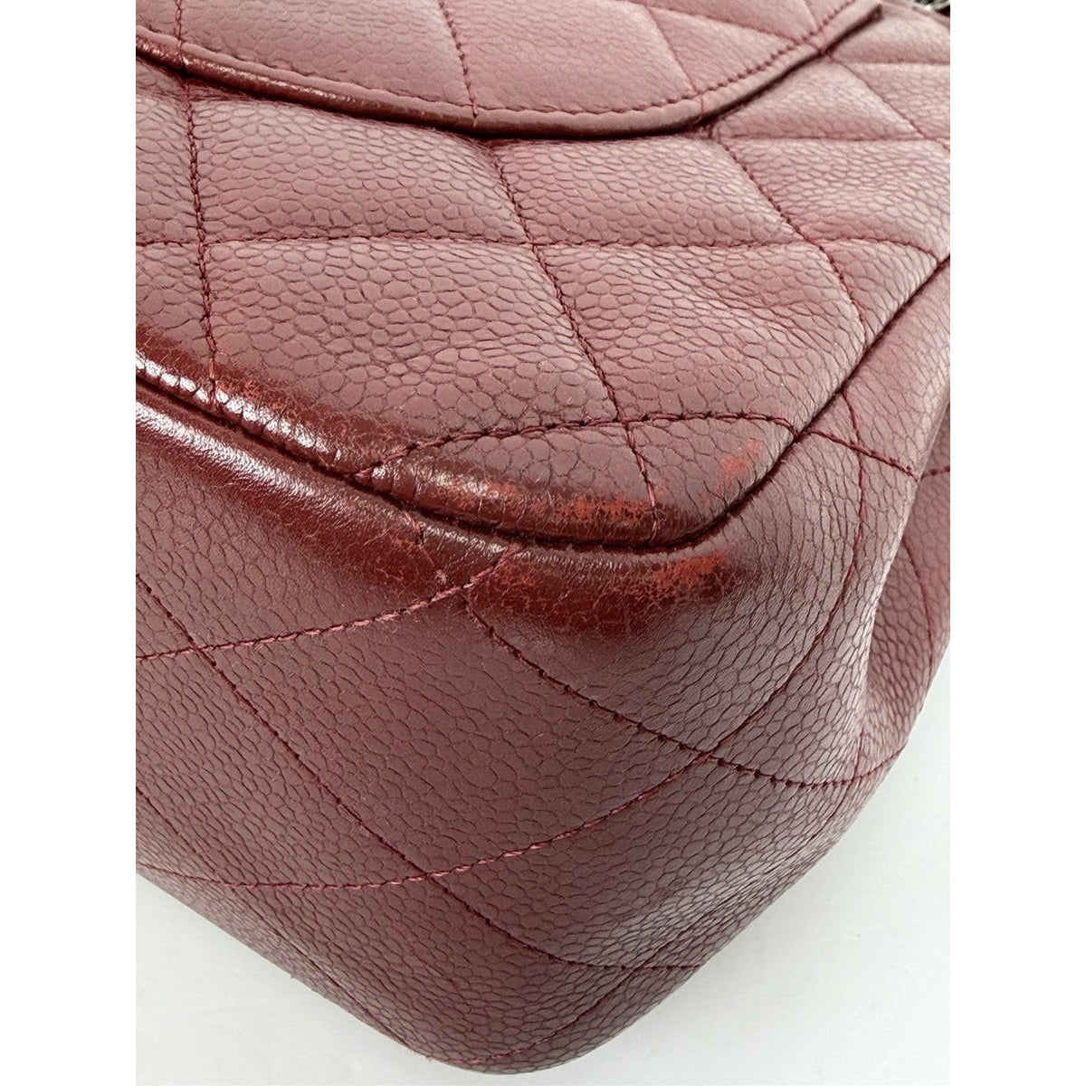 Chanel Jumbo Classic Flap Bag in Deep Red Caviar Quilted Leather 2013-2014 D1