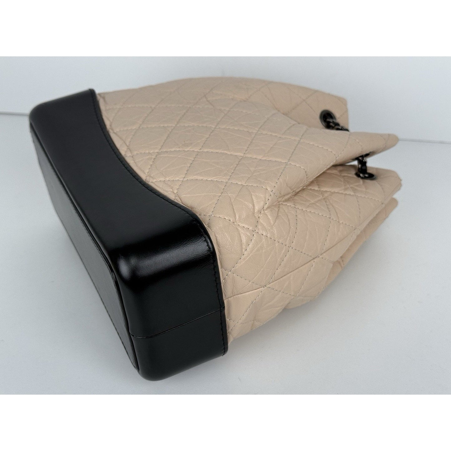 Chanel Gabrielle Small Backpack Aged Calfskin Beige and Black B-7