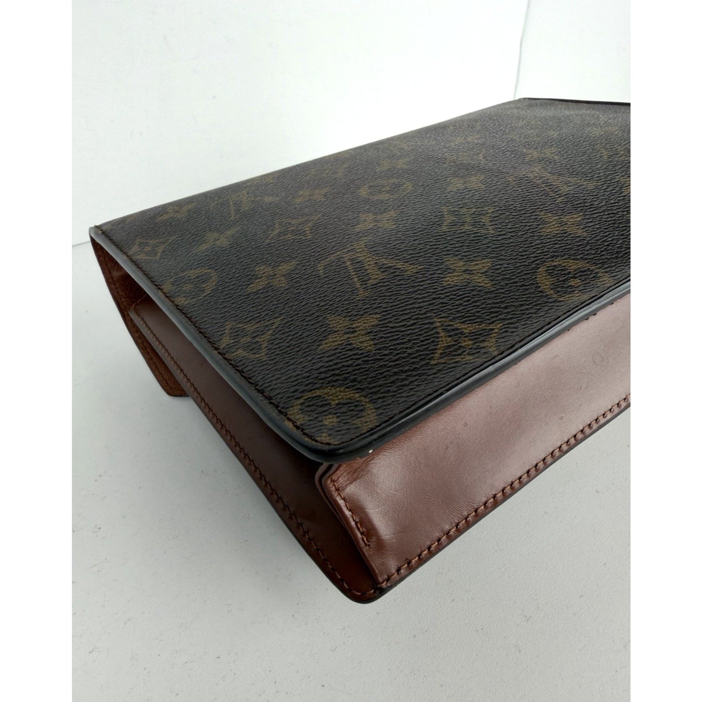 Louis Vuitton Monceau 28 Handbag Vintage Brown LV Monogram Coated Canvas 1994 S3