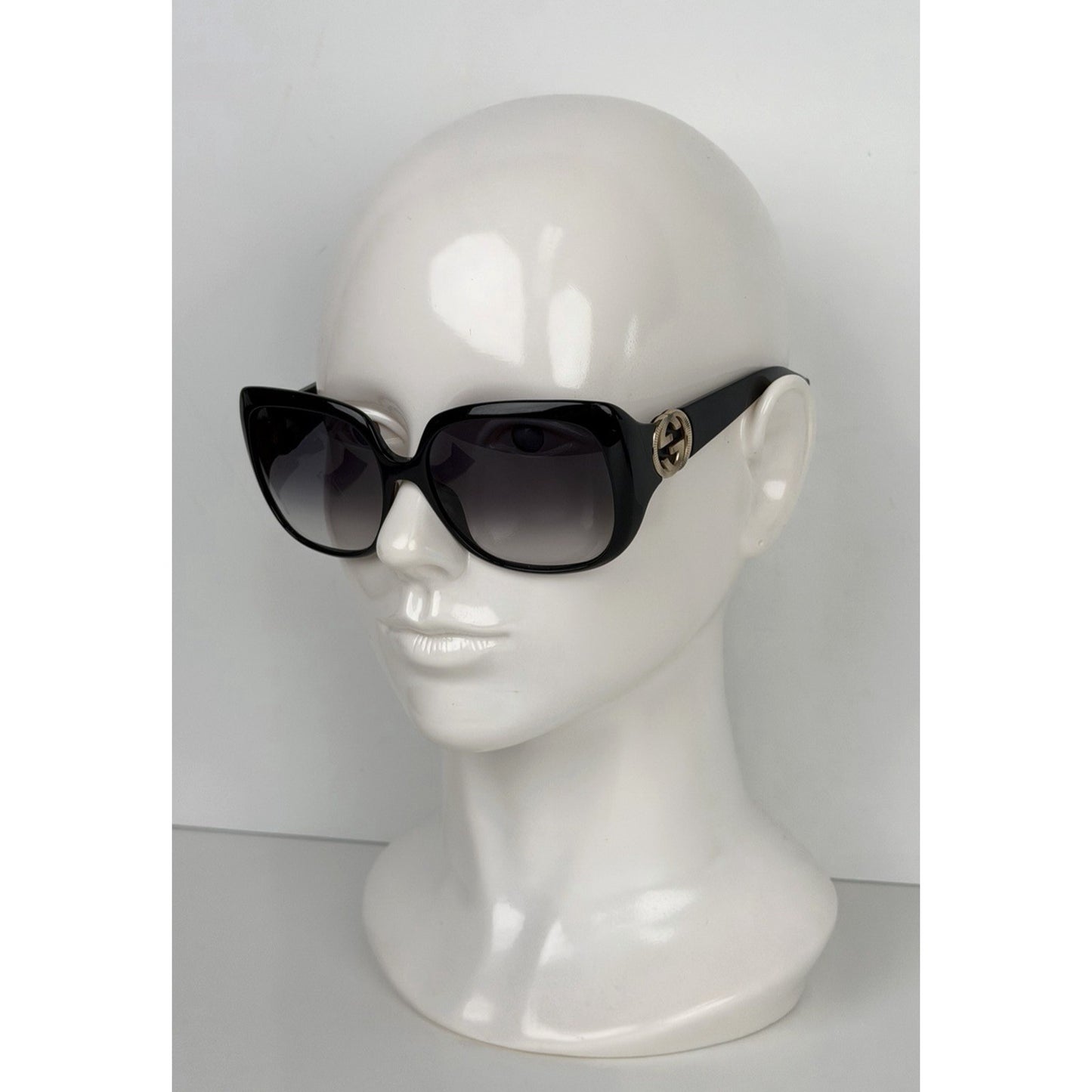 Gucci GG 3163/S Square Sunglasses in Black Glossy Acetate and Gradient Lenses