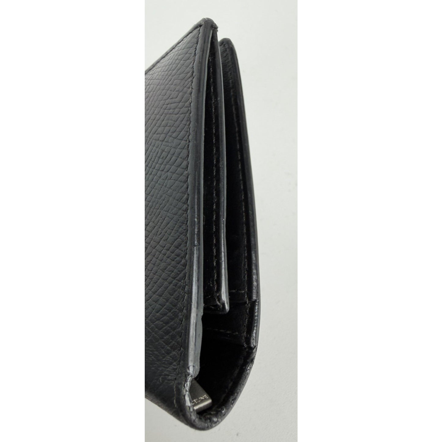 Celine Long Bifold Wallet Grained Calfskin Leather Black K1