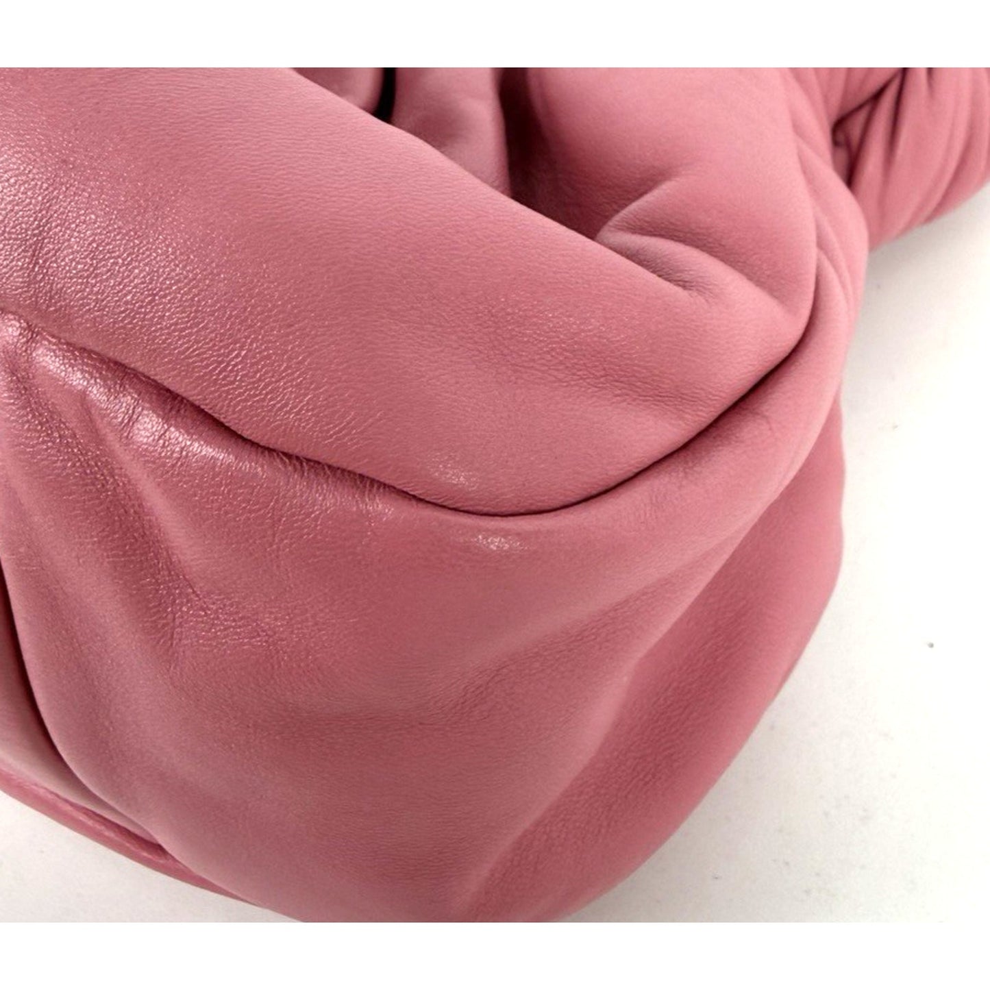 Miu Miu Nappa Knot Top Handle Shoulder Large Puffer Bag in Pink S-15