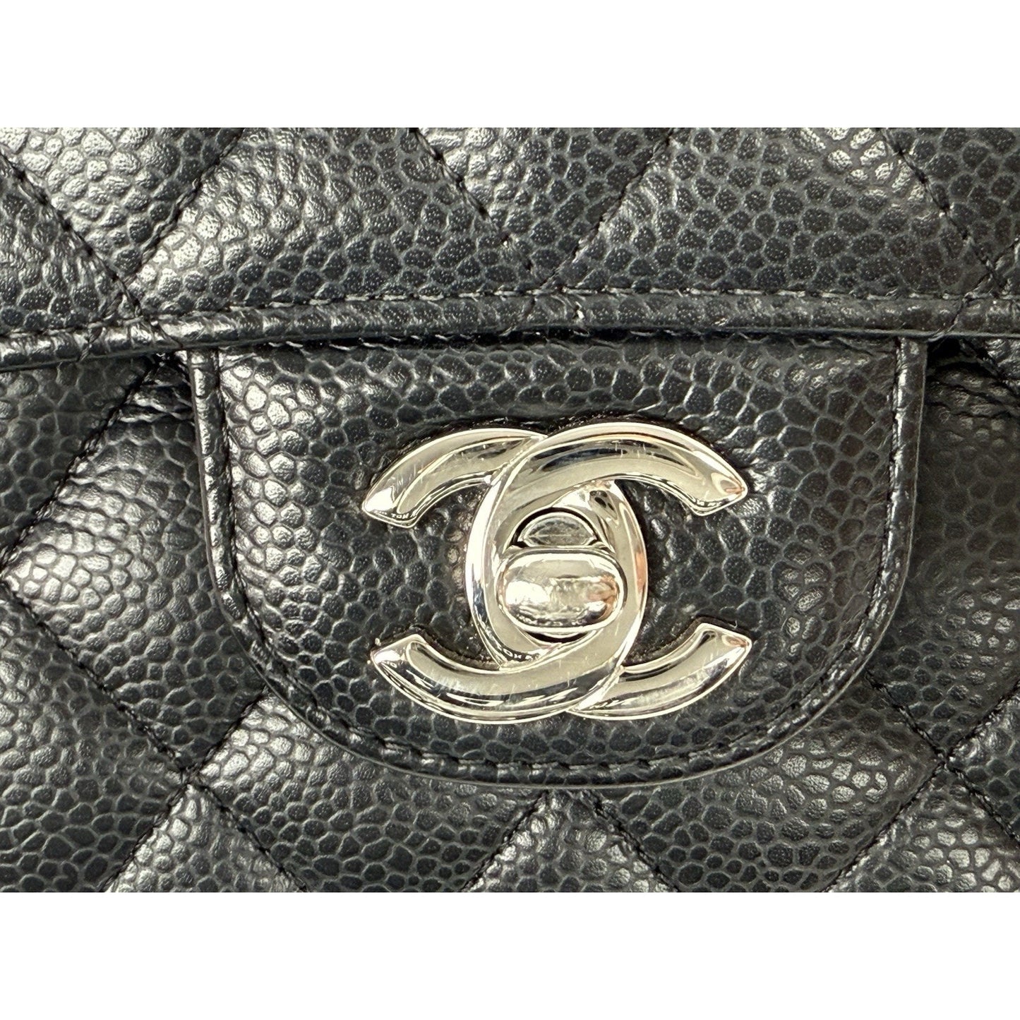 Chanel Classic Double Flap Medium Quilted Caviar Leather Shoulder Bag