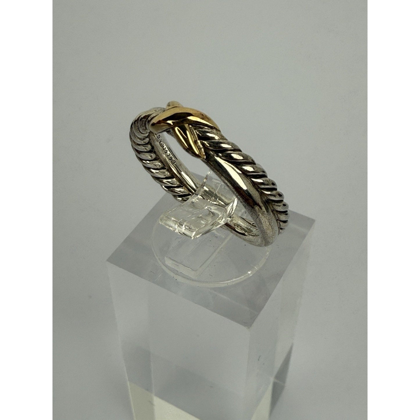 David Yurman Petite X Ring 4mm Steerling Silver & 18K Gold