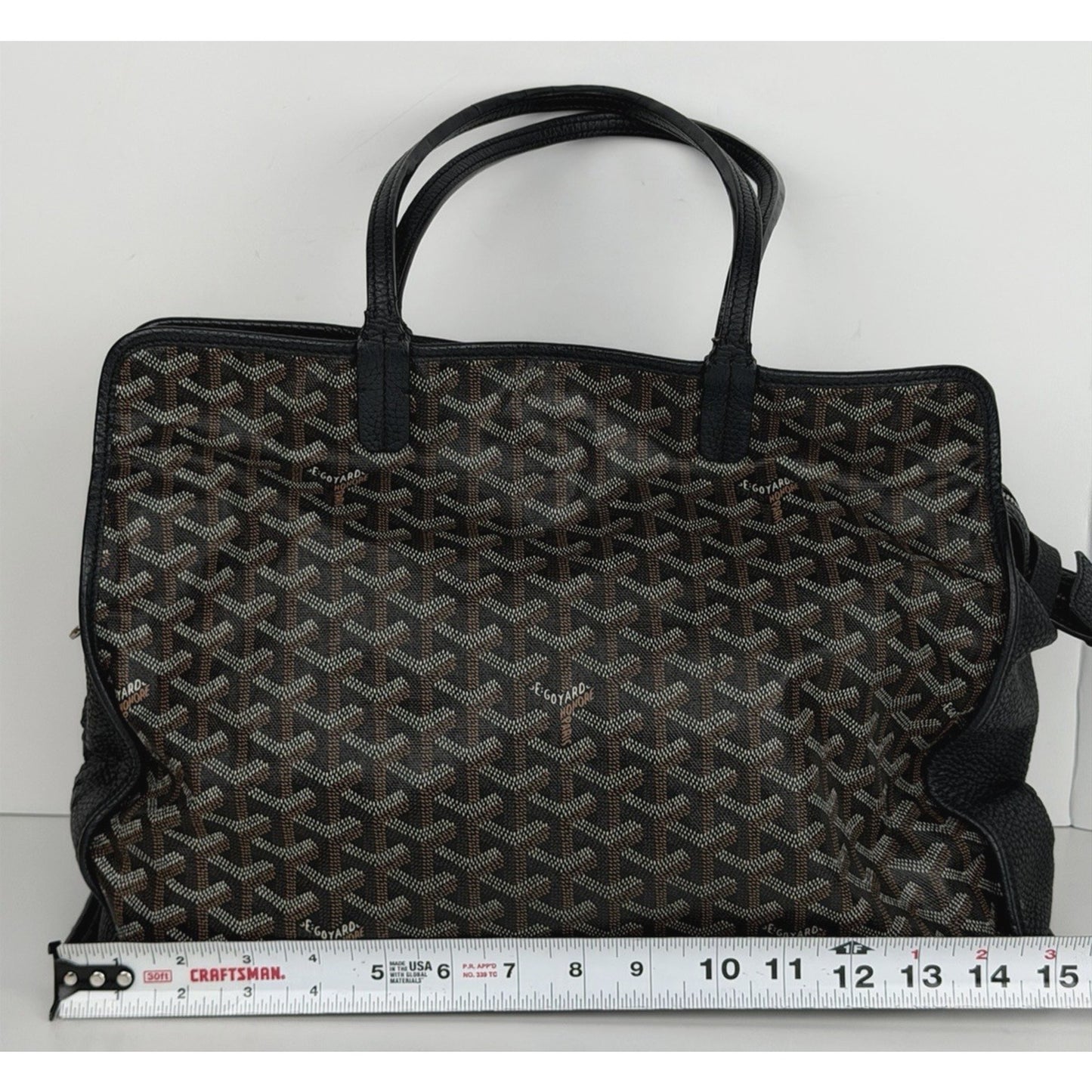 Goyard Sac Hardy PM Pet Carrier Noir in Goyardine Coated Canvas B6