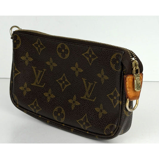 Louis Vuitton Mini Pochette Bag 2003 Vintage in Brown LV Monogram Canvas S03