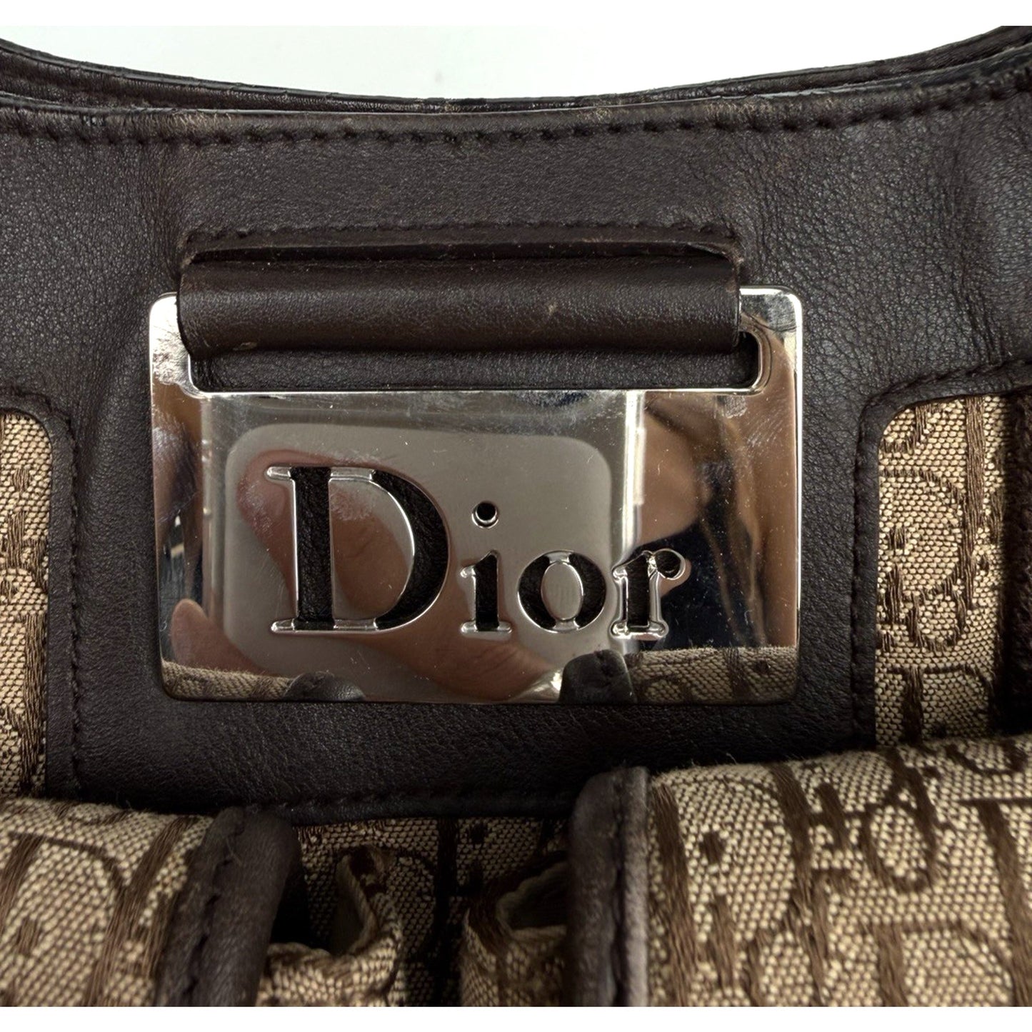 Christian Dior Diorissimo Street Chic Hobo Bag in Beige Canvas with Leather S