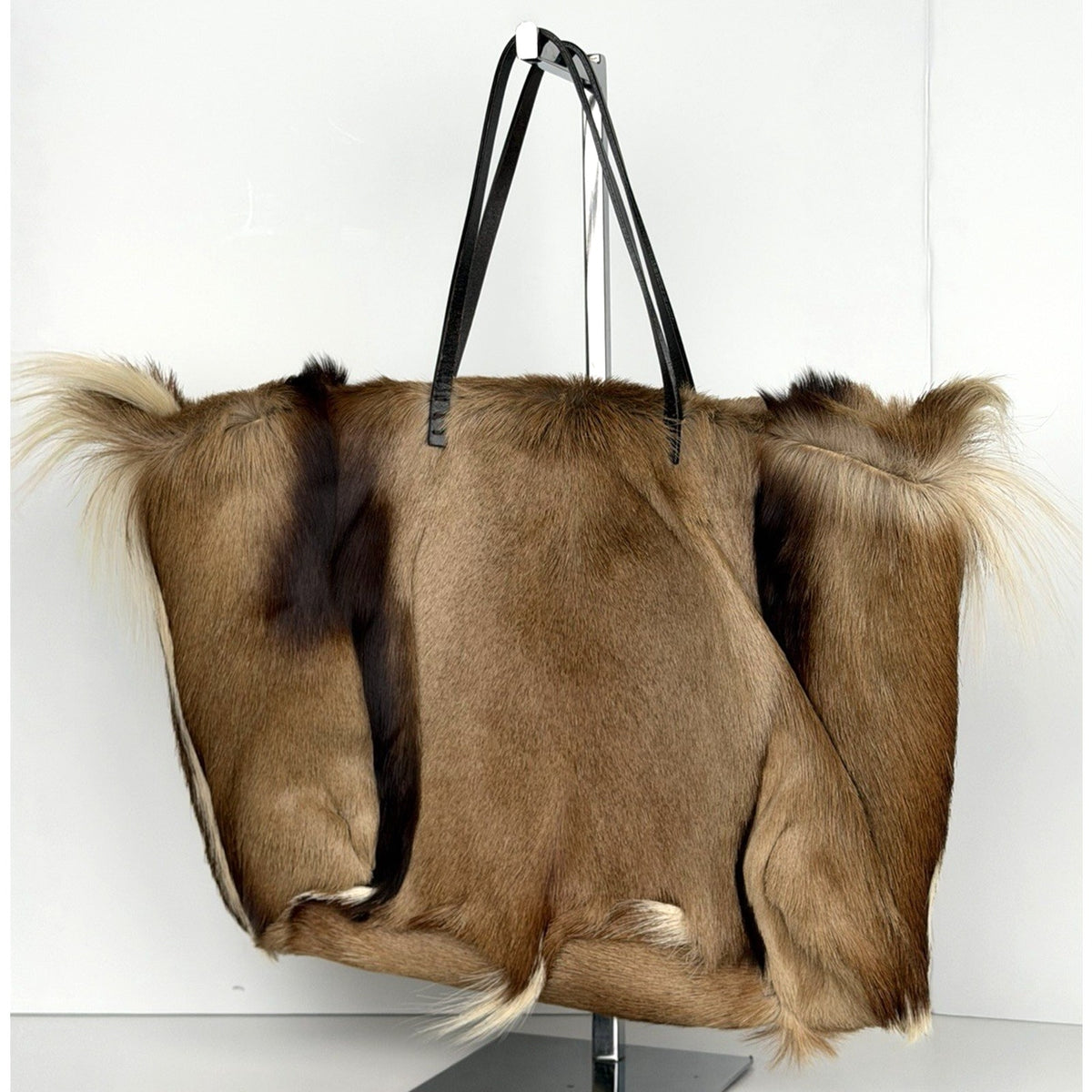 Fendi Brown Gazelle Fur Hair Tote Vintage Bag S-10