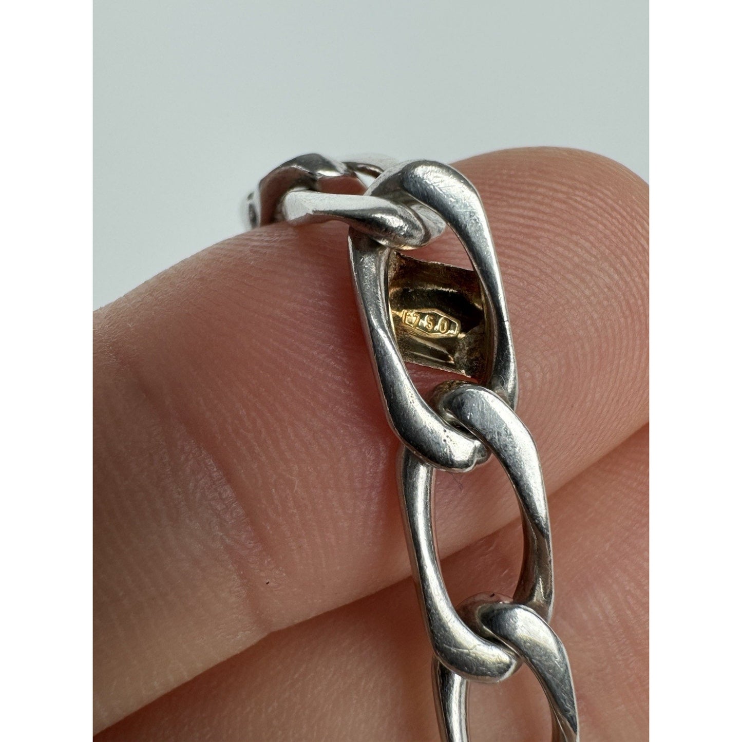 Tiffany & Co. Sterling Silver & 18k Yellow Gold Curb Link Bracelet