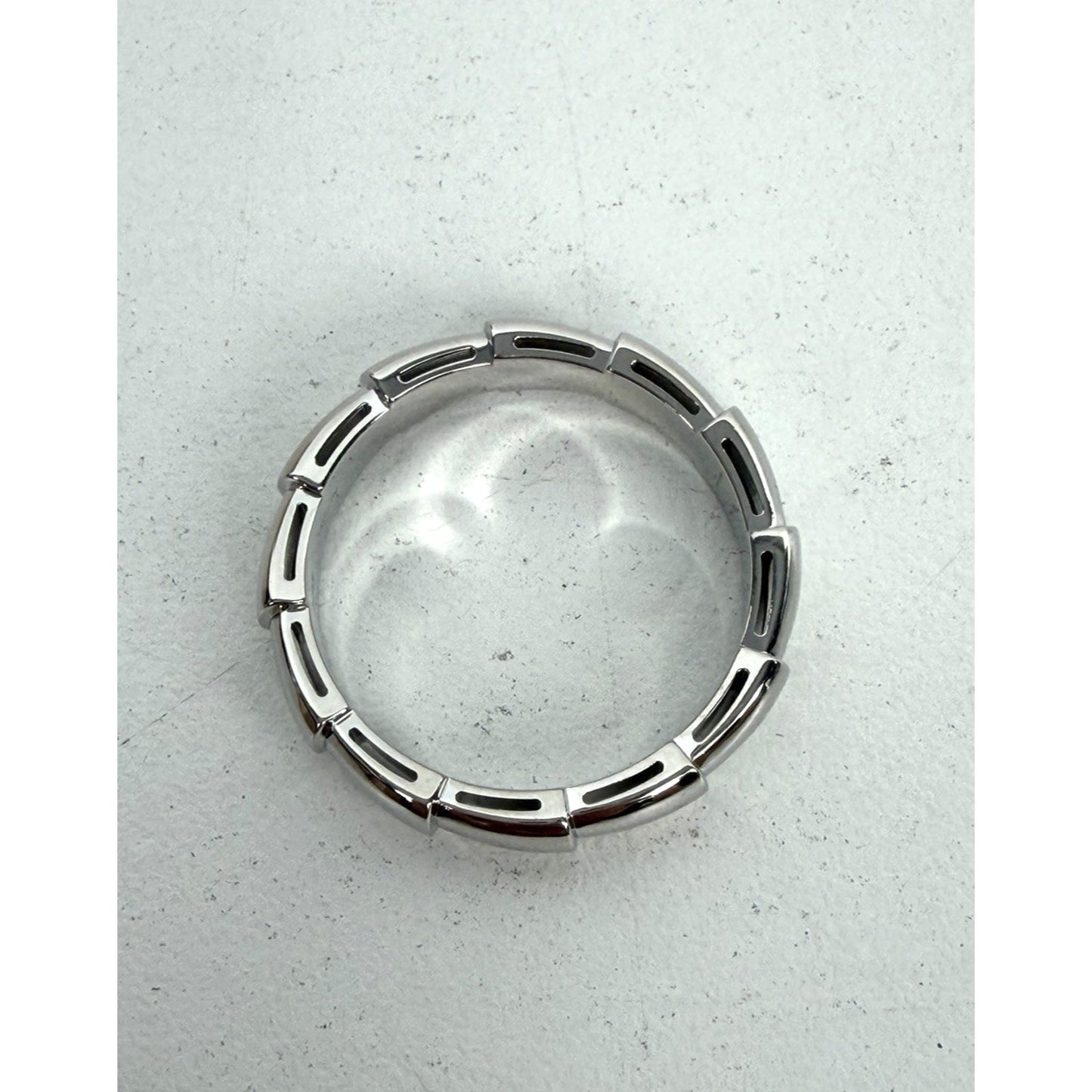 Bvlgari Serpenti Viper Band in 18k White Gold Size 62/US 10