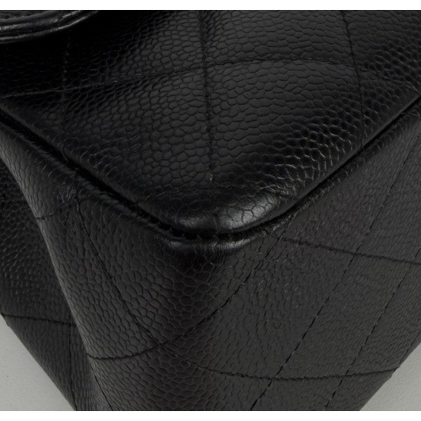 Chanel Classic Double Flap Bag Jumbo in Black Quilting Caviar Leather 2016 B5