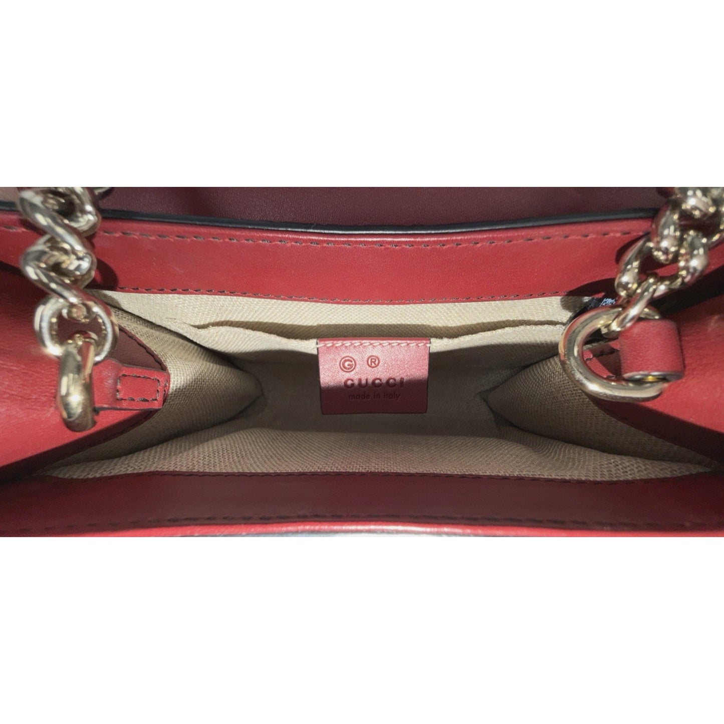 Gucci Microguccissima Mini Emily Bag Crossbody with Tassels in Red Leather S17
