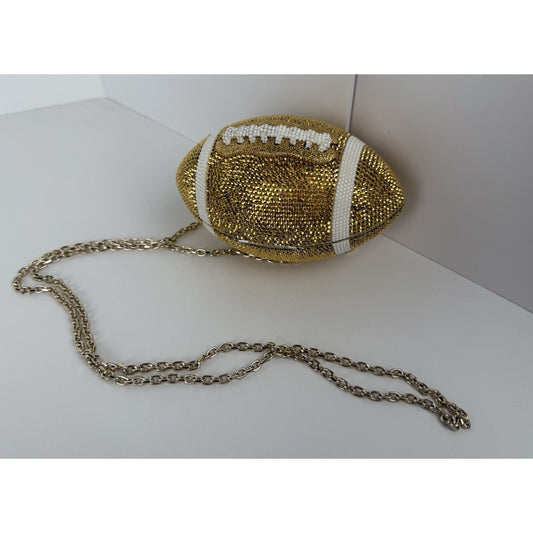 Judith Leiber Crystal Football Minaudiere Bag