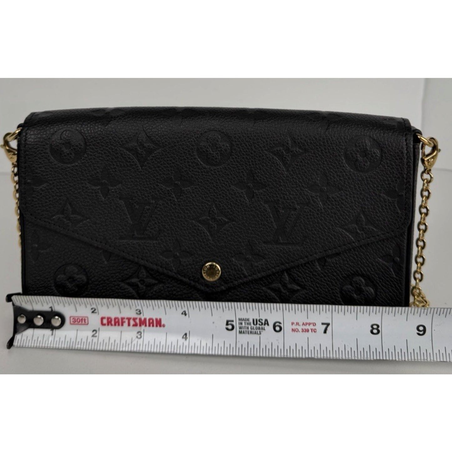 Louis Vuitton Pochette Felicie Wallet Bag in Black Monogram Empreinte NFC S11