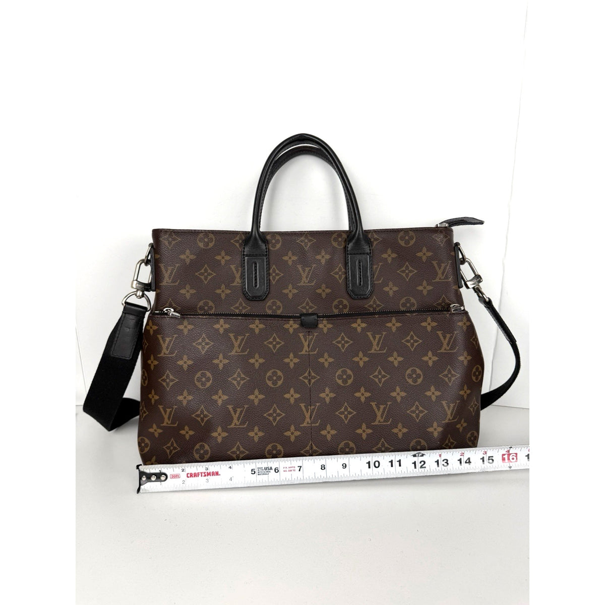 Louis Vuitton Macassar Briefcase in Brown LV Monogram Coated Canvas 2015 S-21