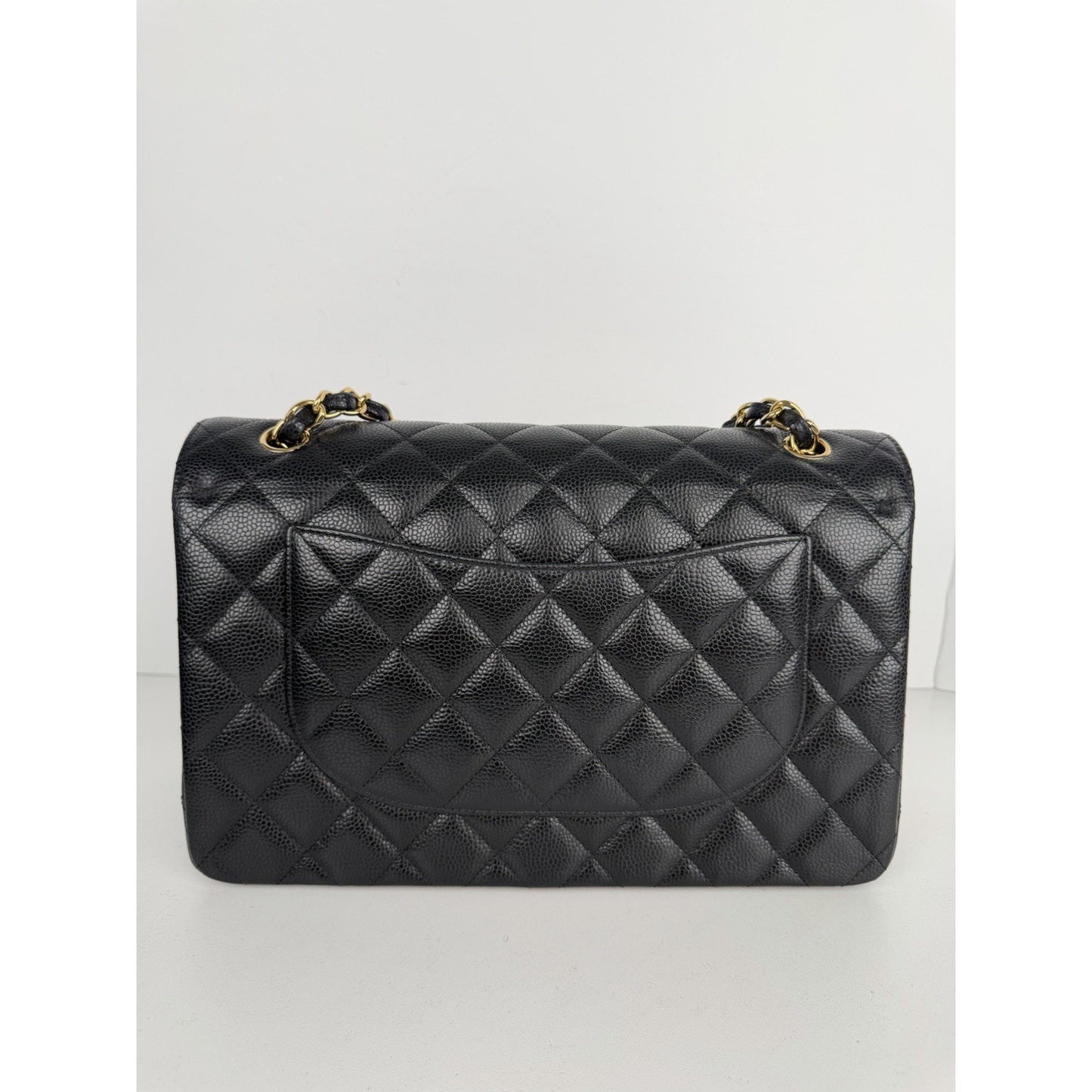 Chanel Classic Double Flap Shoulder Bag Jumbo in Black Caviar Leather 2025 dR-1
