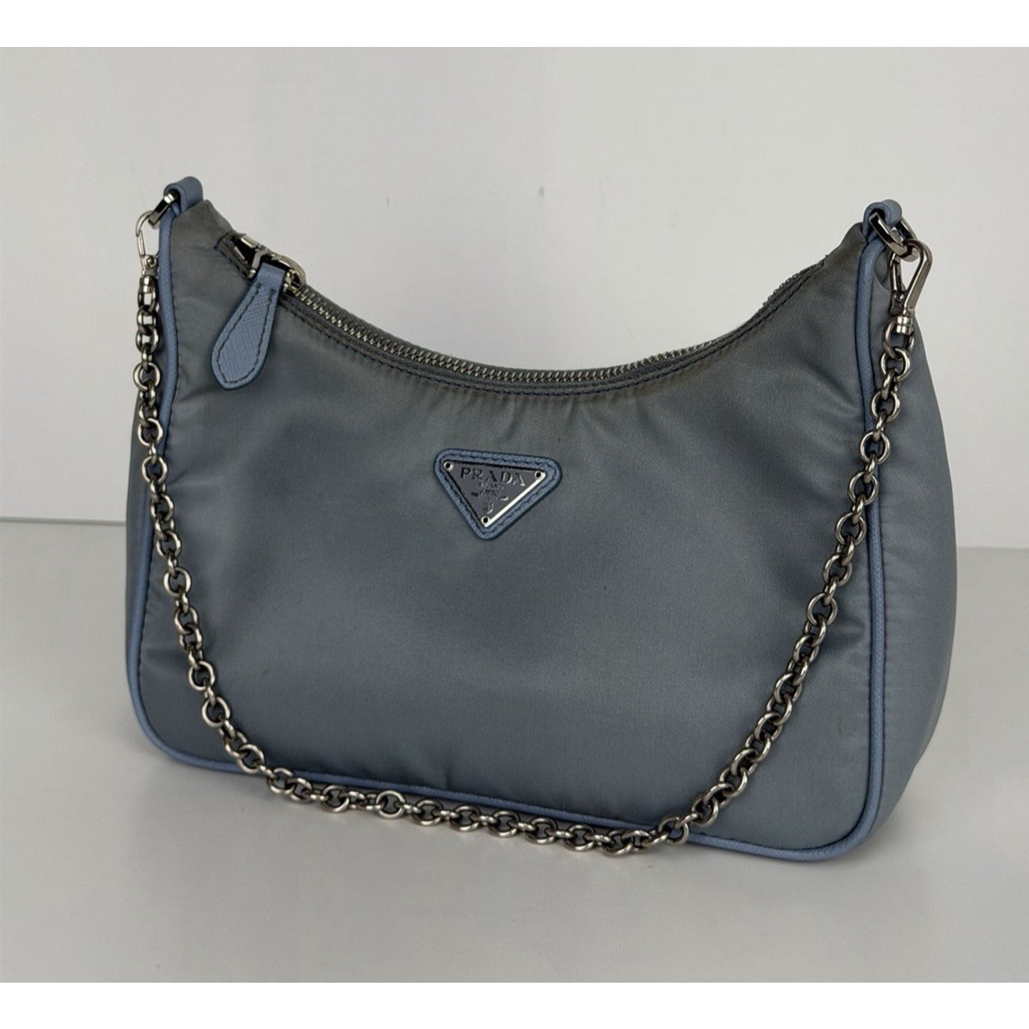 Prada Blue Tessuto Nylon Re-Edition 2005 Crossbody Bag S03