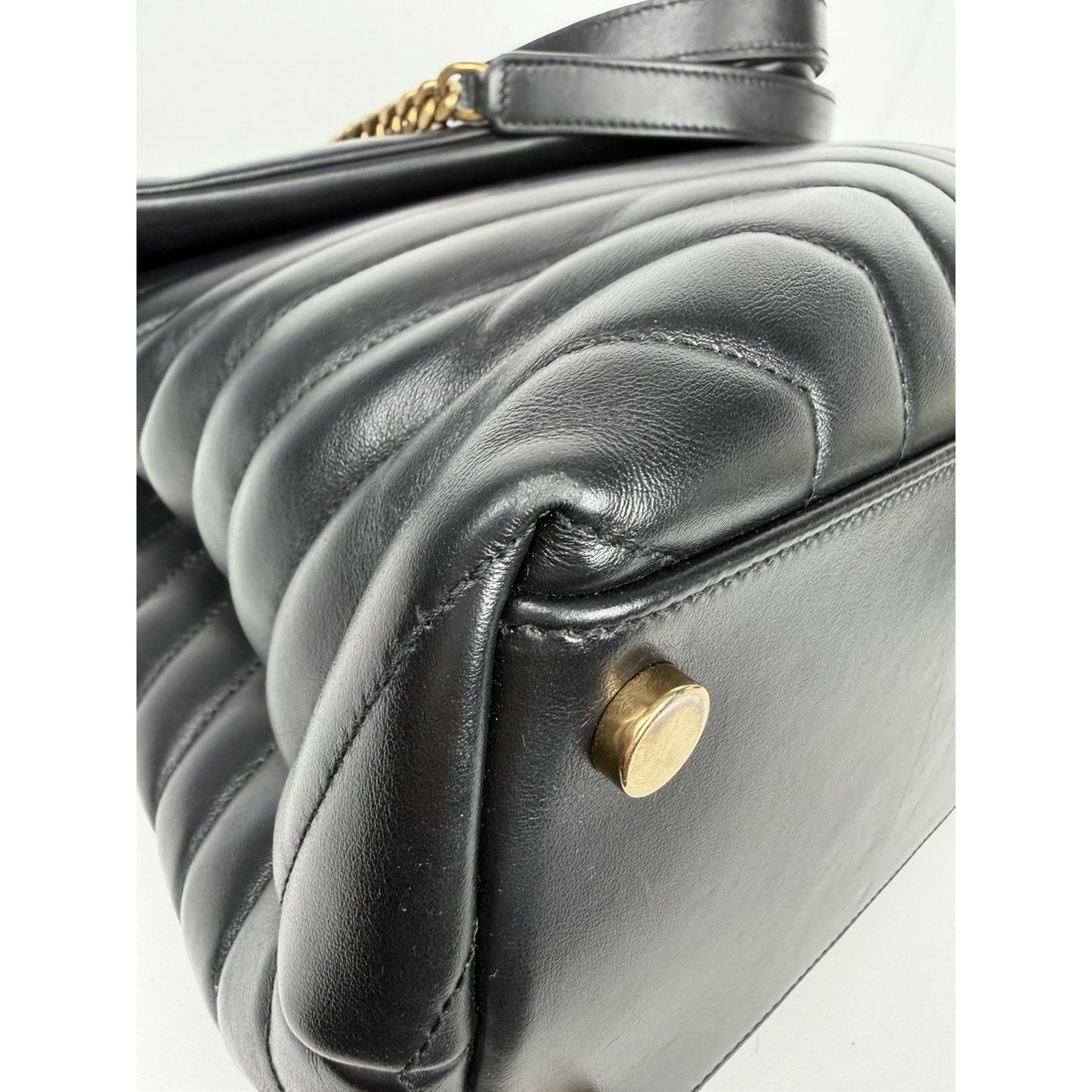 Saint Laurent Loulou Large Shoulder Bag in Black Quilted Leather C5