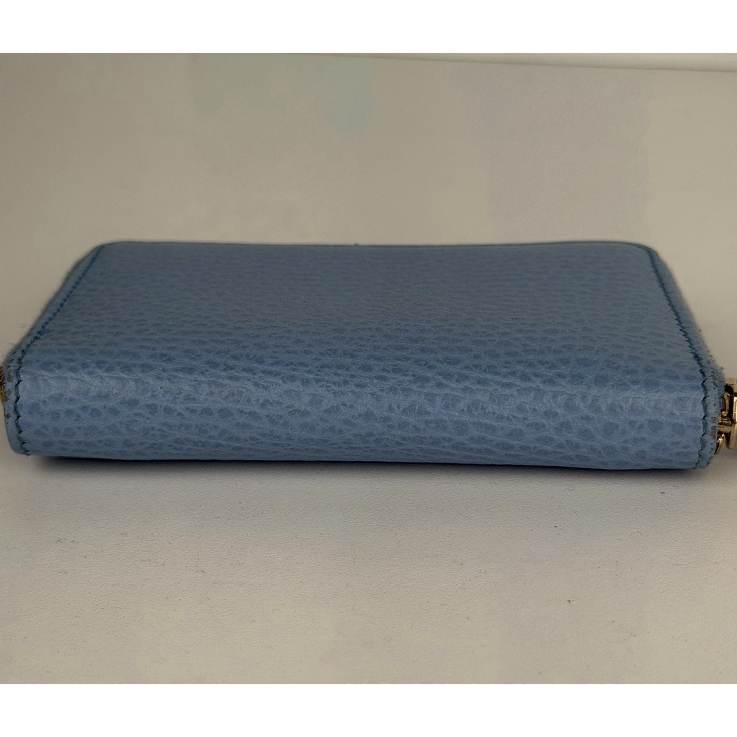 Gucci Continental Wallet Swing Compact Calfskin Leather in Light Blue K1
