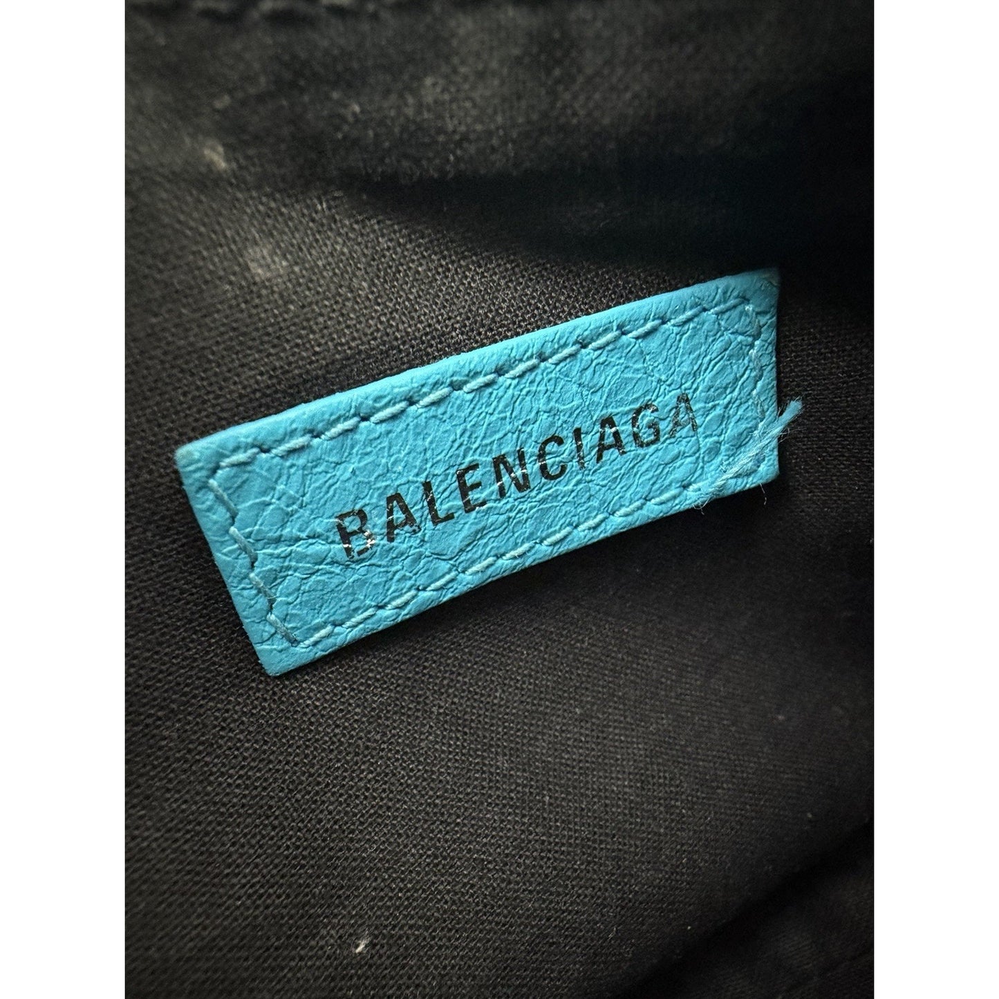 Balenciaga Le Cagole Shoulder Bag XS in Bright Cyan Blue Leather S-01