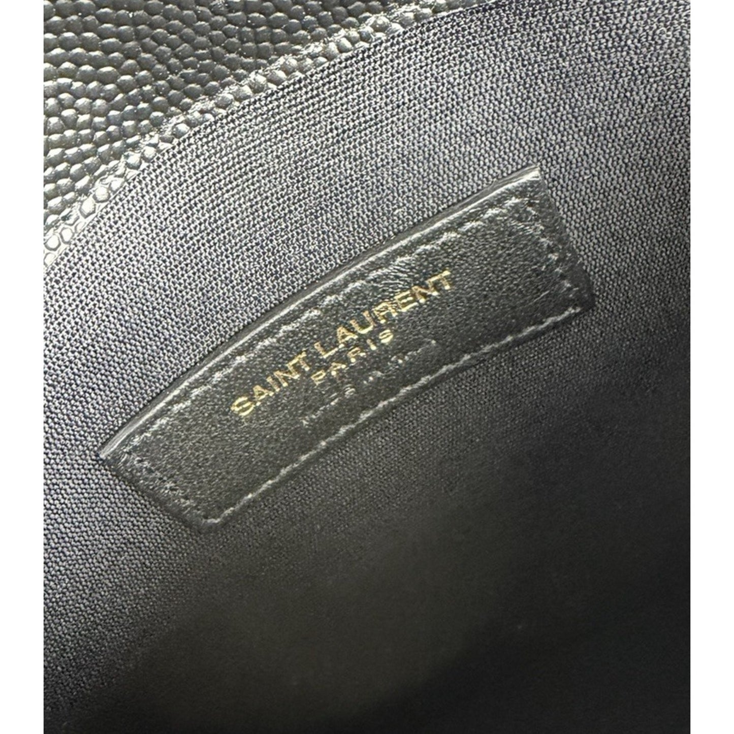 Saint Laurent Uptown Envelope Pouch Bag in Black Grain De Poudre Leather S15