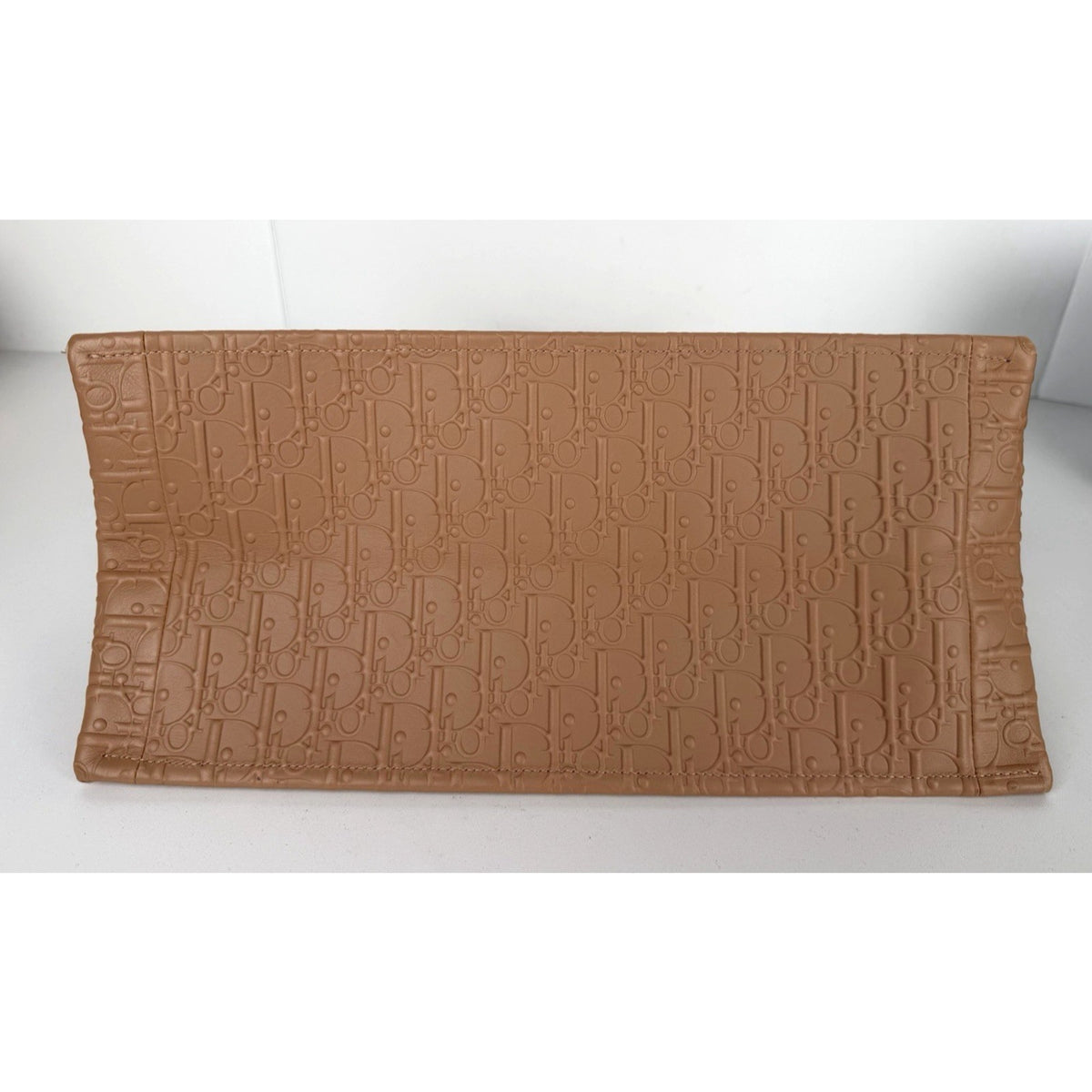 Christian Dior Oblique Medium Book Tote Bag in Beige Embossed Leather 2020 E2