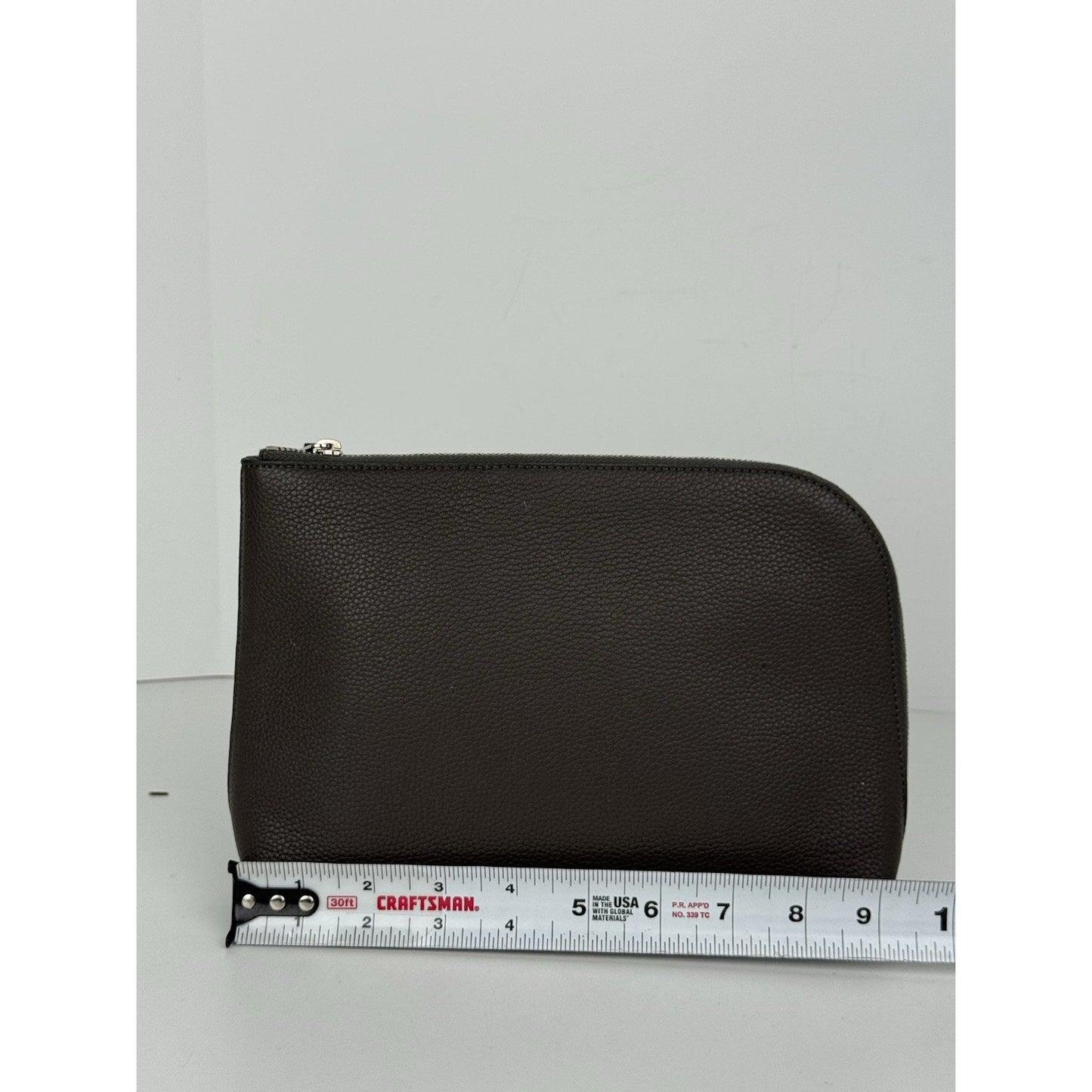 The Row Black Grained Leather Clutch