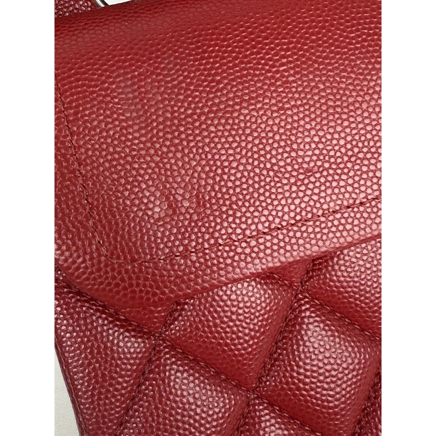 CHANEL Timeless Classic Small Red Caviar Leather Double Flap Shoulder Bag