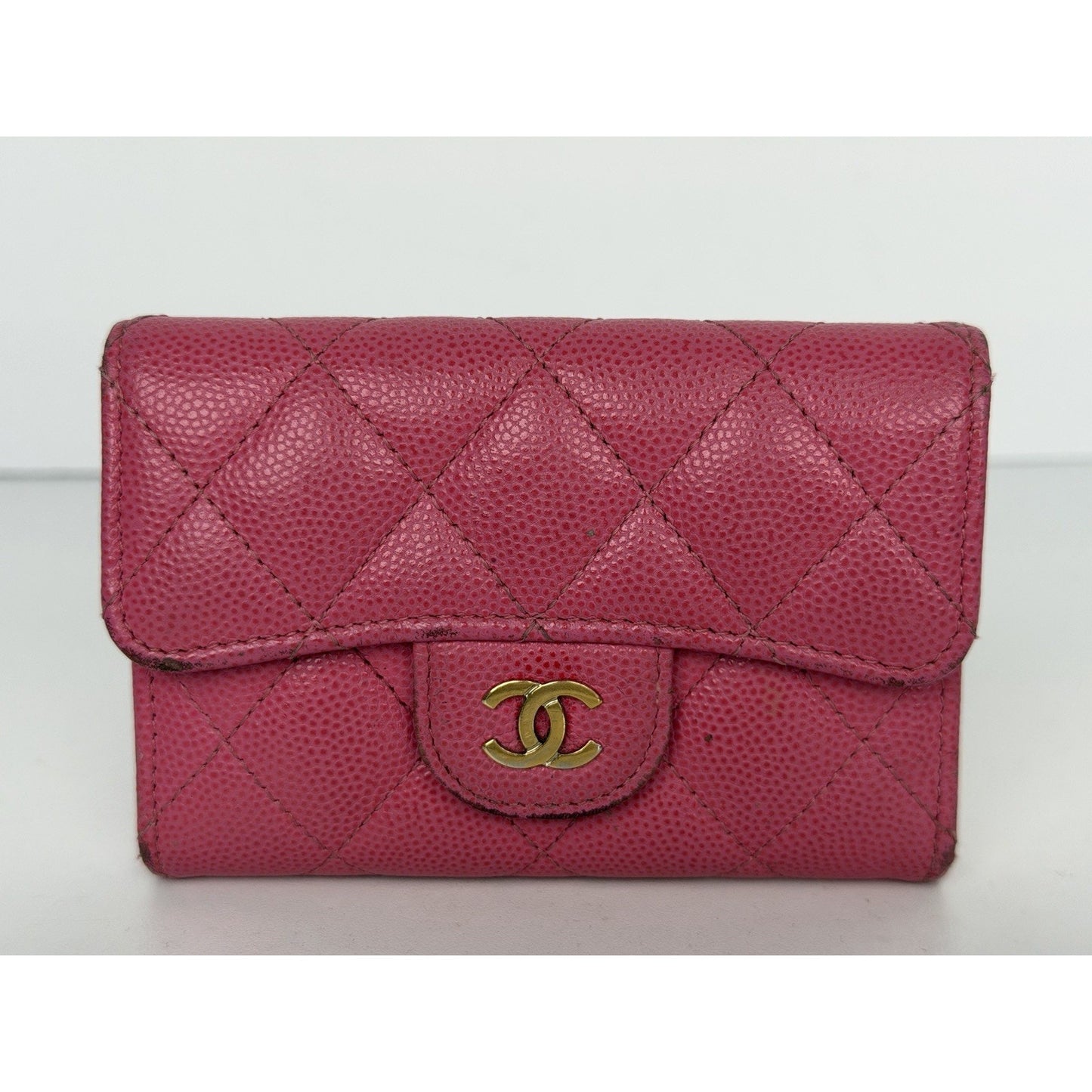 Chanel Caviar Pink Quilted Leather Flap Card Holder Wallet 2018-2019