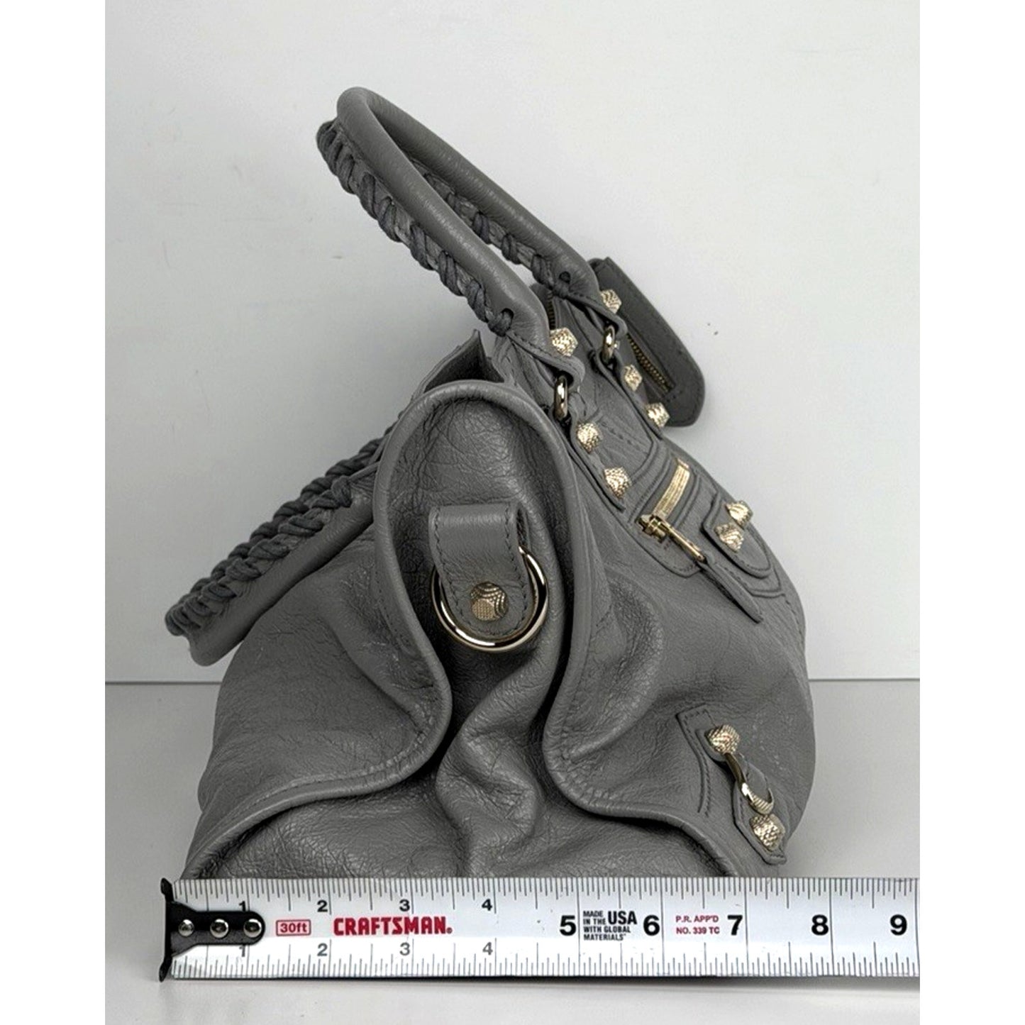 Balenciaga Agneau Lambskin Giant 12 Part Time Shoulder Bag in Gray B5