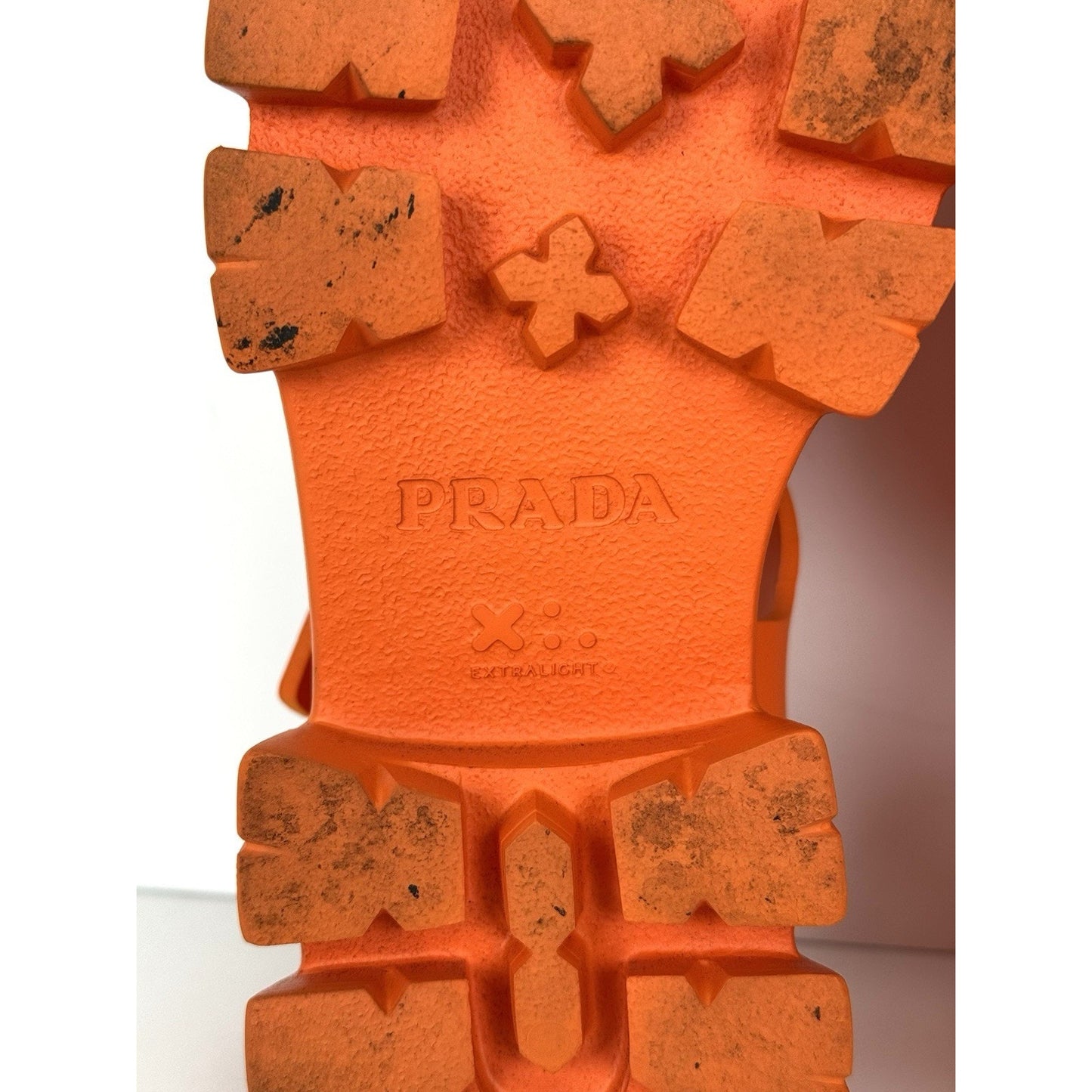 Prada Monolith Rubber Sandals Orange Size 40