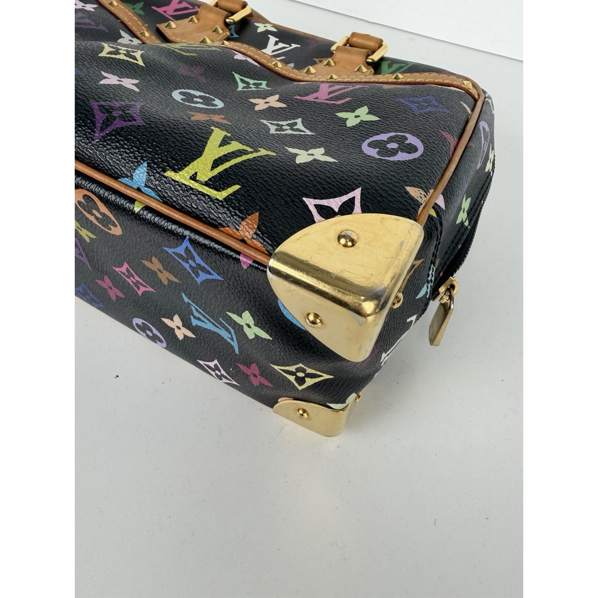 Louis Vuitton Trouville Top Handle Bag in Black Coated Canvas Vintage 2005 E2