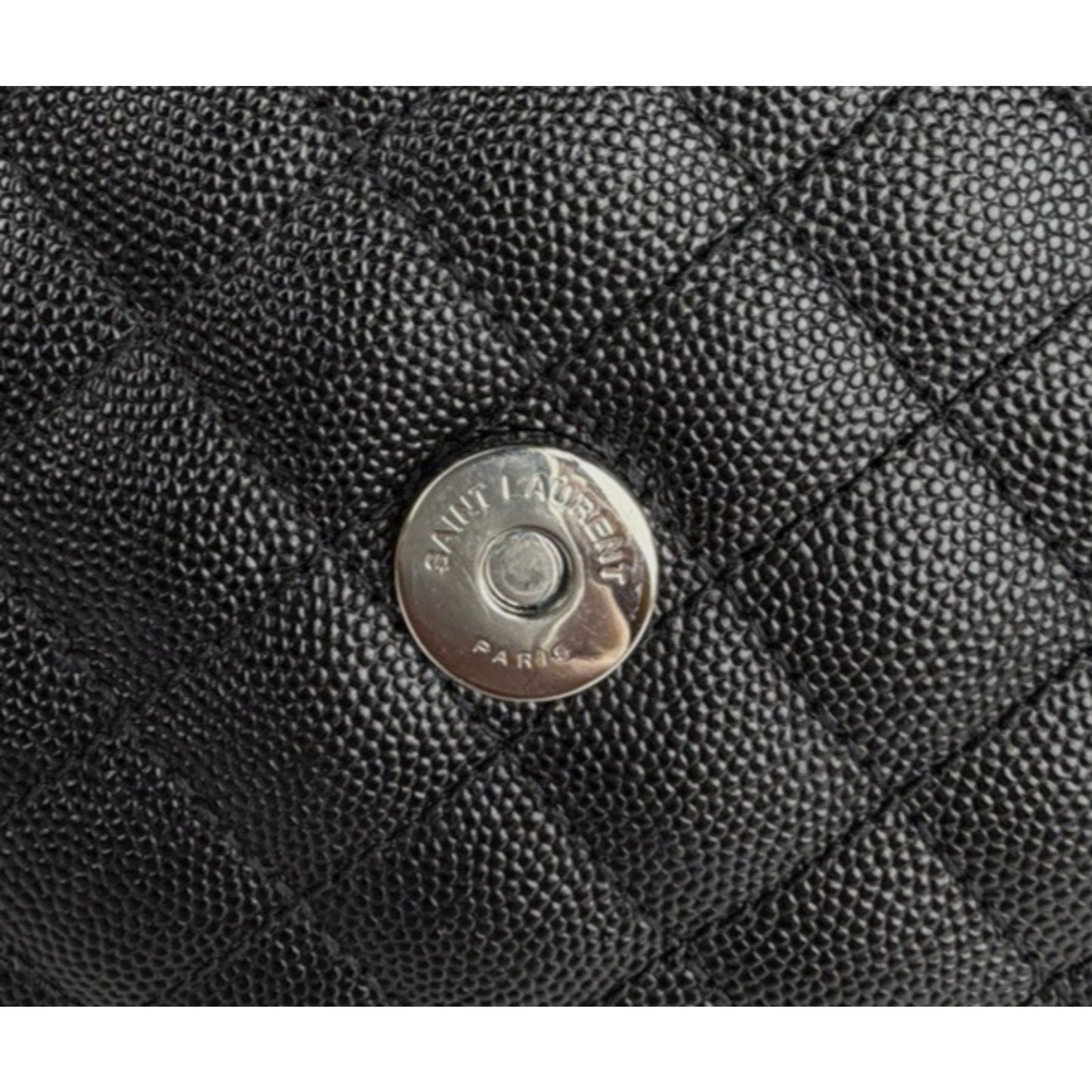 Saint Laurent Envelope Medium Chain Bag in Black Grain de Poudre Leather C6