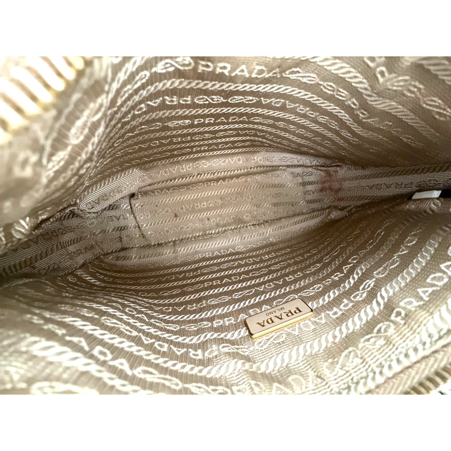 Prada Re-Edition 2005 Saffiano Leather Bag in Cameo Beige S07