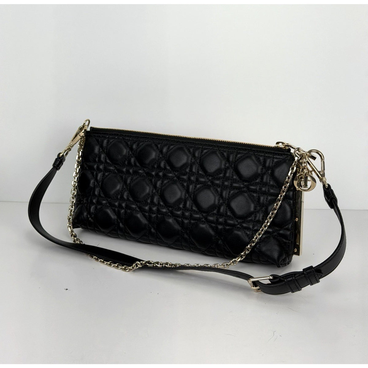 Christian Dior Miss Dior Midi Mini Bag in Black Cannage Lambskin Leather 2022 C4
