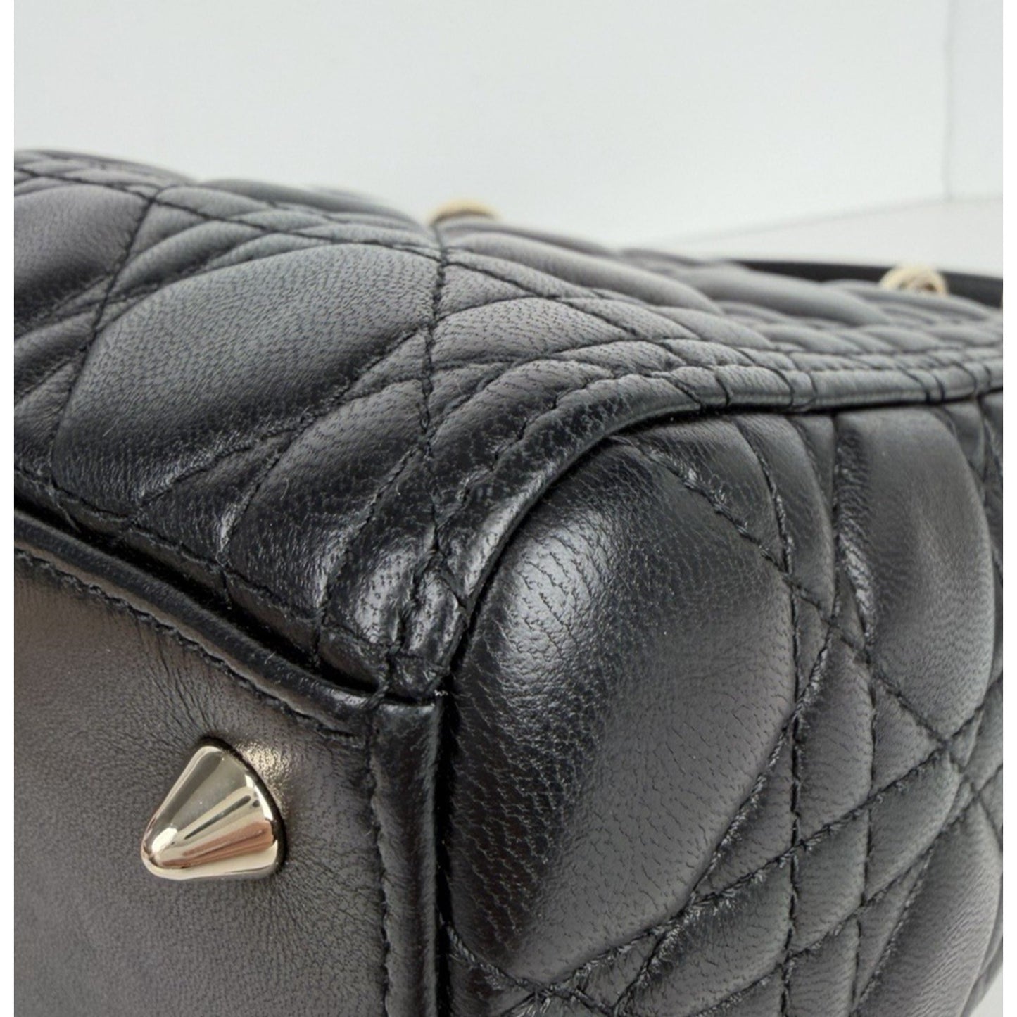 Christian Dior Medium Lady Dior Shoulder Bag in Black Lambskin Leather 2021 C6