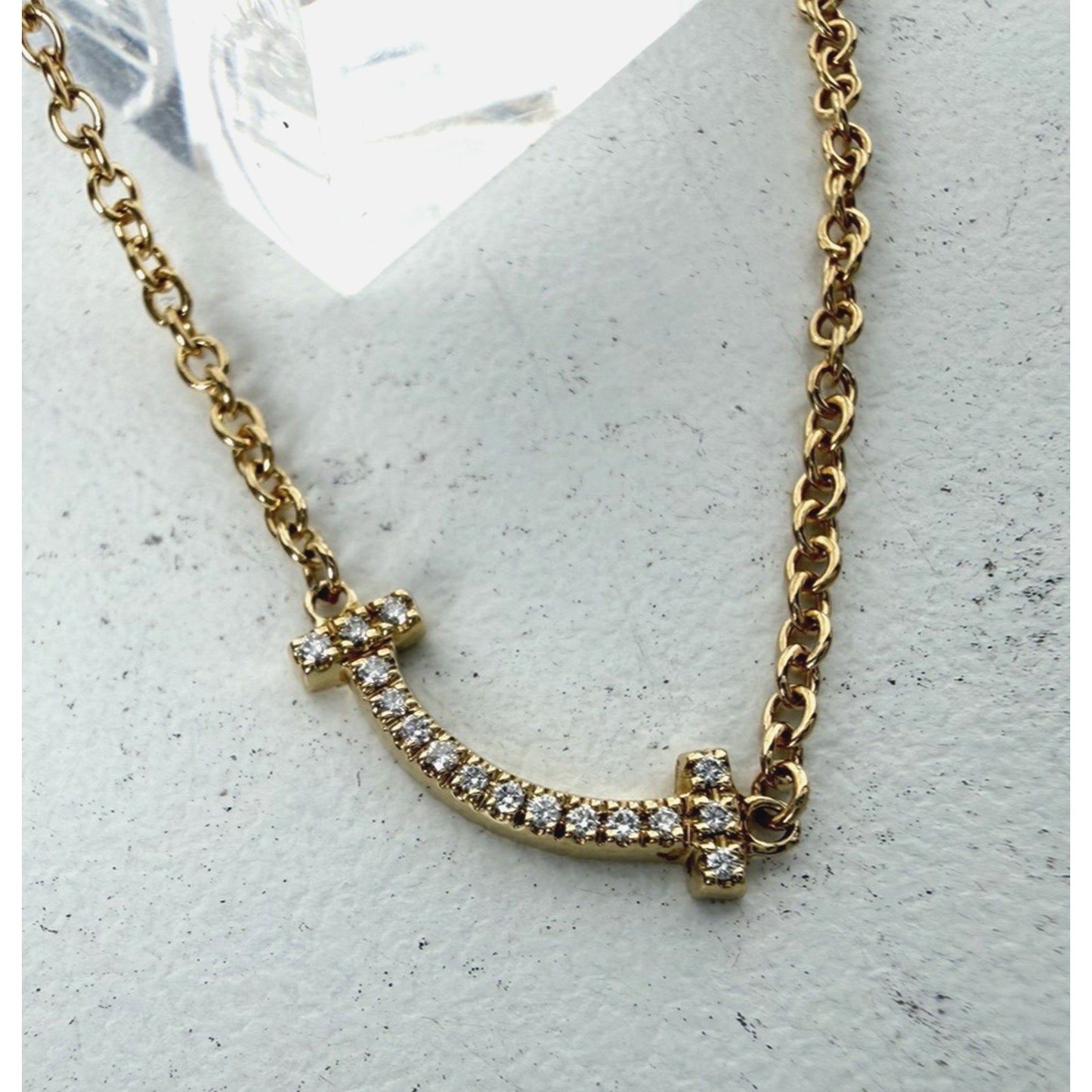 Tiffany T Smile Mini Cable Chain Bracelet in 18k Yellow Gold with Diamonds