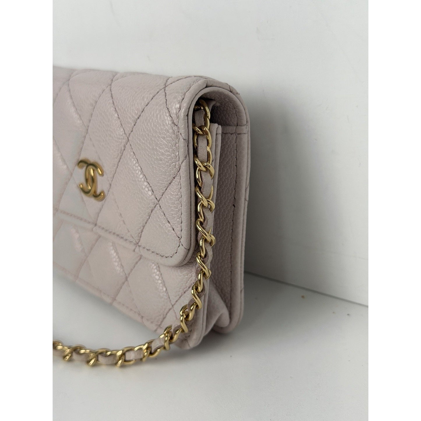 Chanel Miss Coco Clutch Chain Light Purple Quilted Caviar Leather 2021-2022 B1