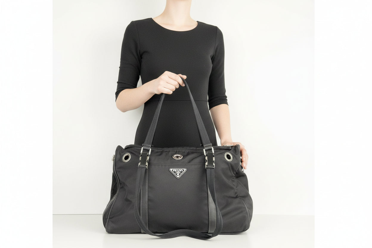 Prada Re-Nylon and Saffiano Leather Pet Carrier S05