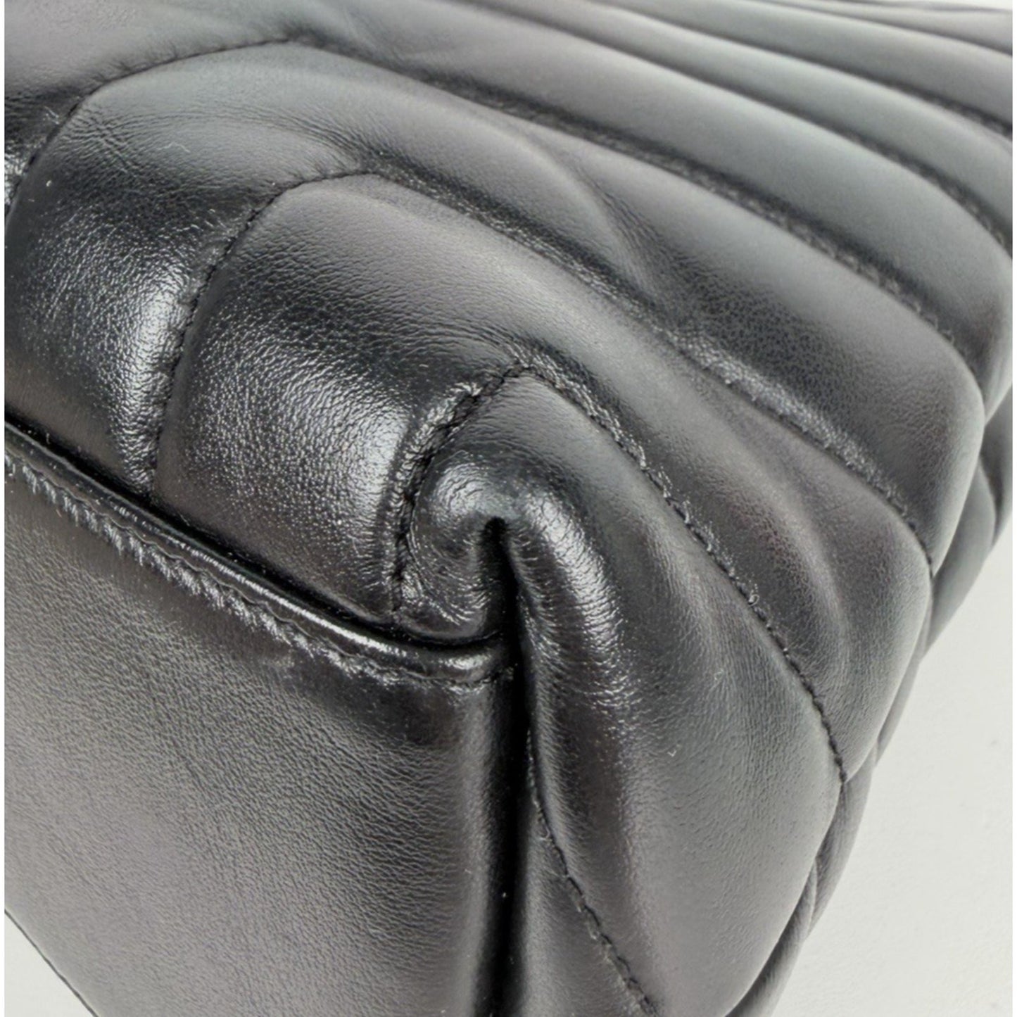 Saint Laurent Y Quilted Monogram Small Loulou Shopper Tote Bag Black Leather C8