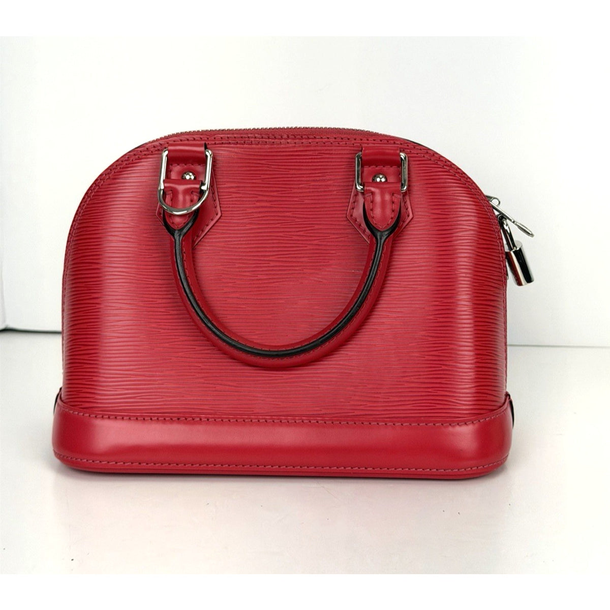 Louis Vuitton Alma BB Handbag in Red Epi Leather Silver-Tone Hardware 2015 F3